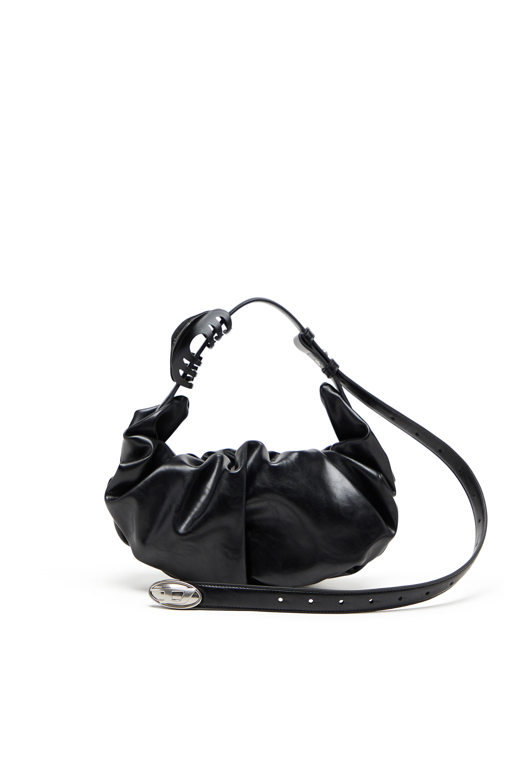 Women's Grab-D-Small scruched hobo bag | Black | Diesel