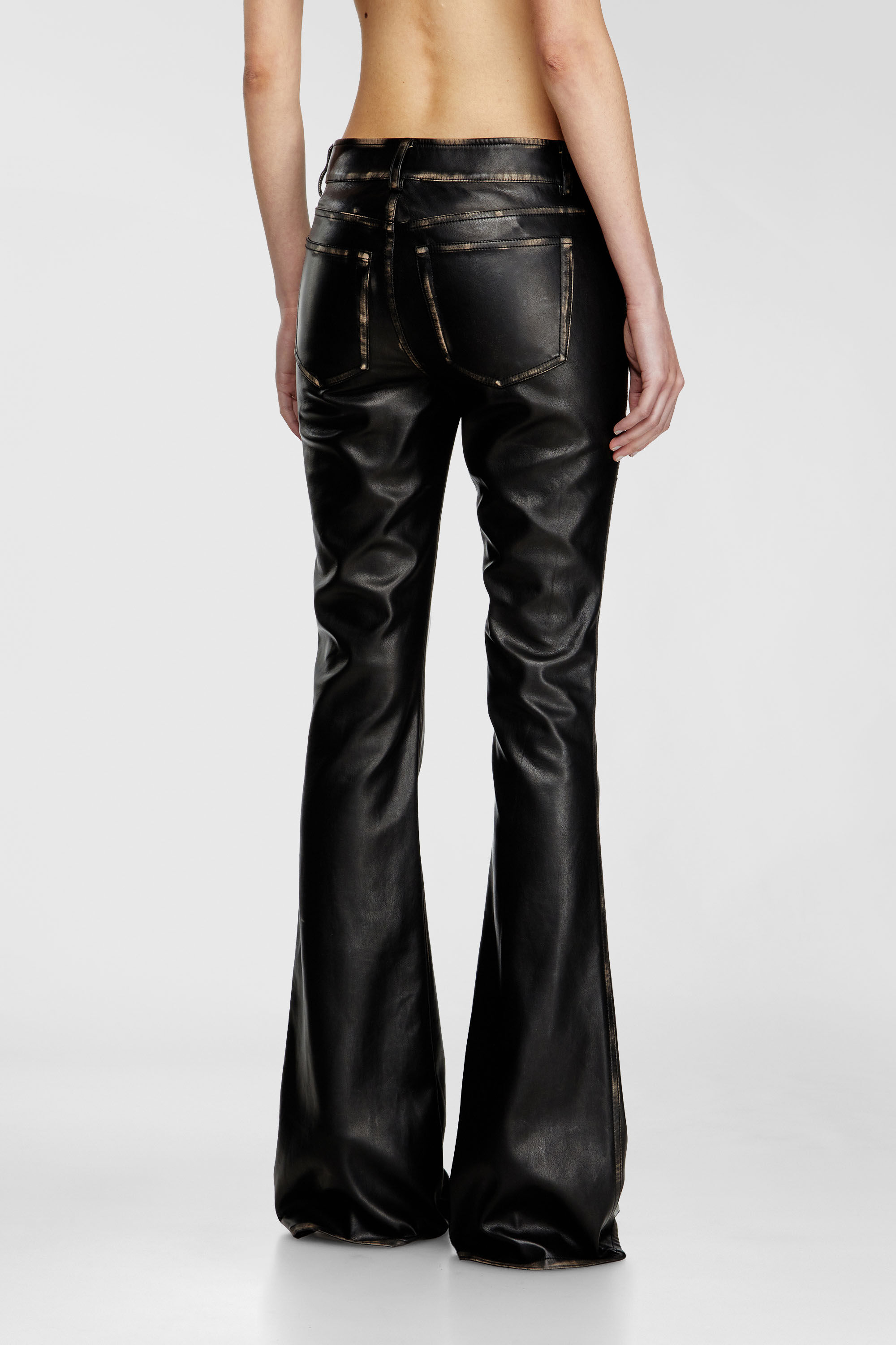 Diesel - P-STELLAR-Q1, Woman's Faux leather five pocket pants in Black - 4