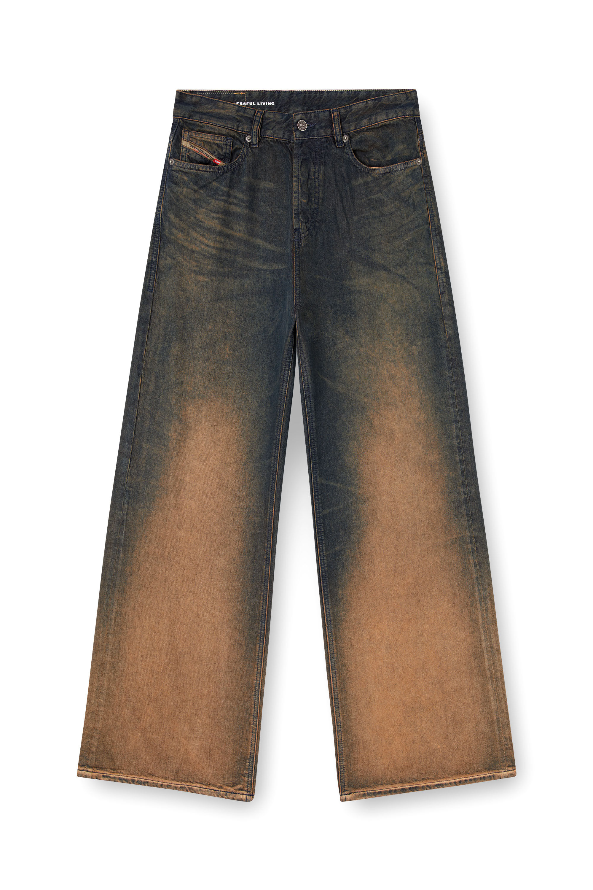 Diesel - Woman's Relaxed Jeans 1996 D-Sire 068TF, Blue/Brown - 2