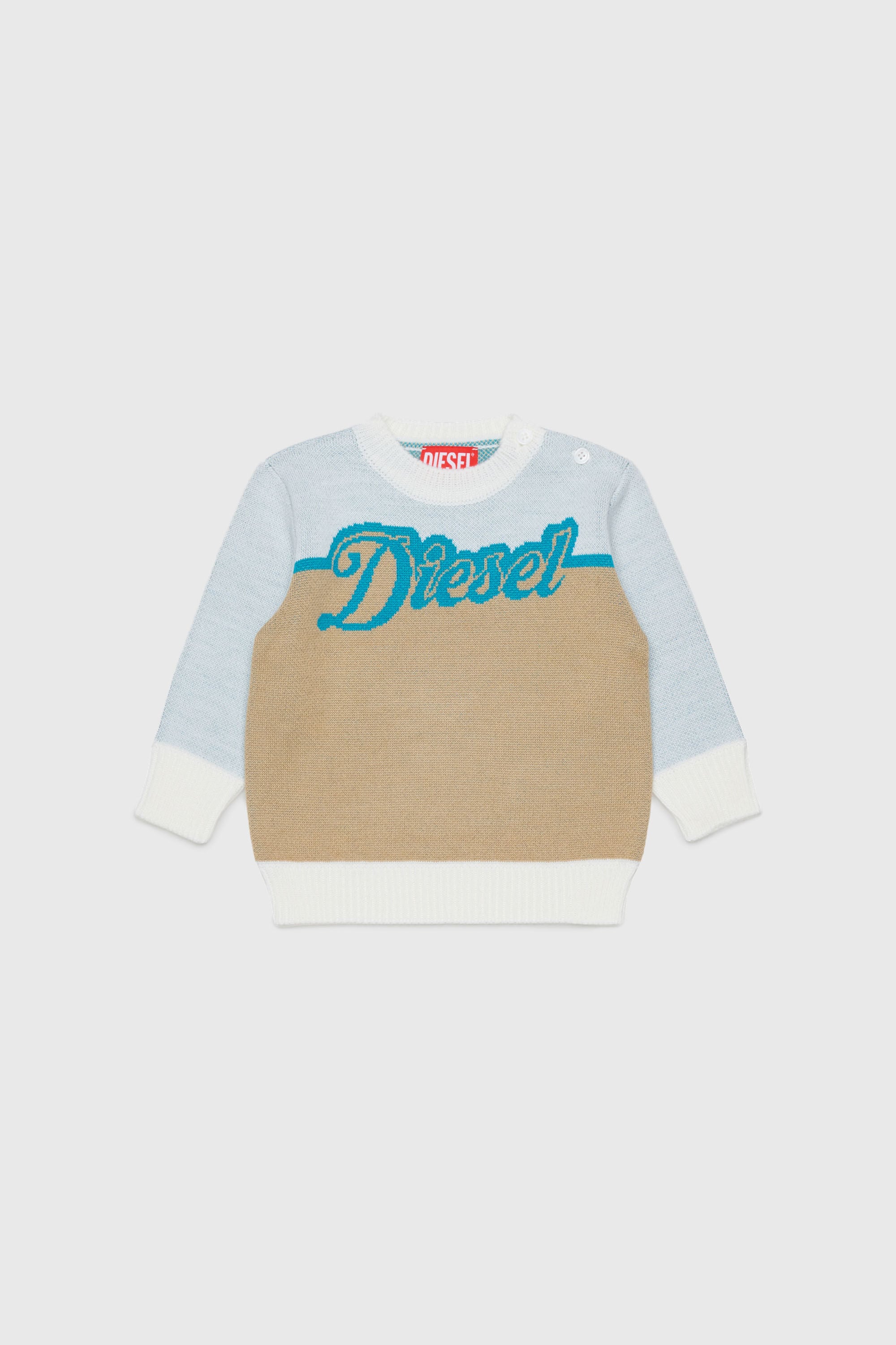 Diesel - KBLOB, Unisex's Wool-blend jumper with Diesel logo in White - 1