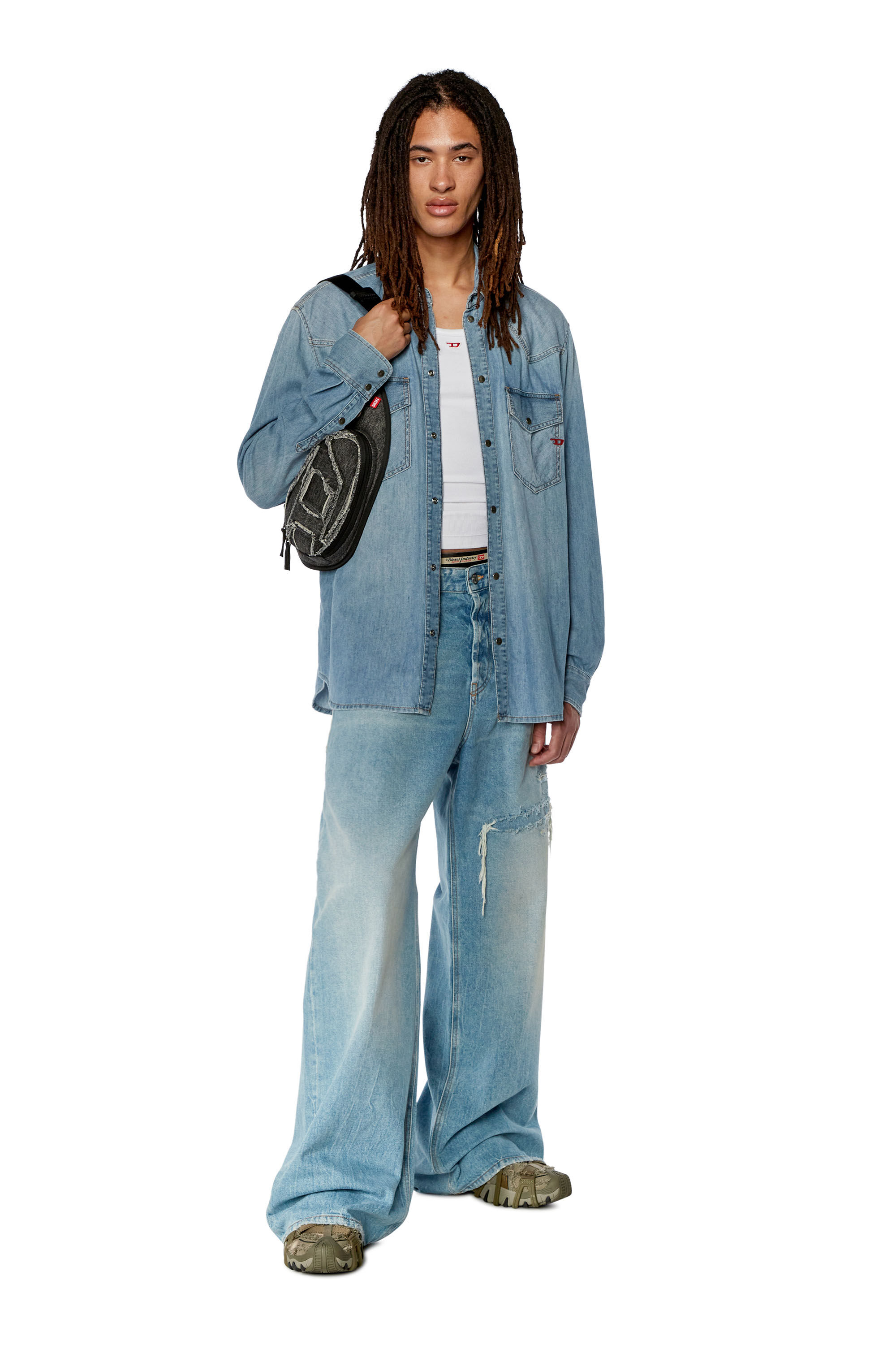 D-Rise Men: Oversized Light blue Regular Baggy Jeans | Diesel D-Rise Men: Oversized Light blue Regular Baggy Jeans | Diesel