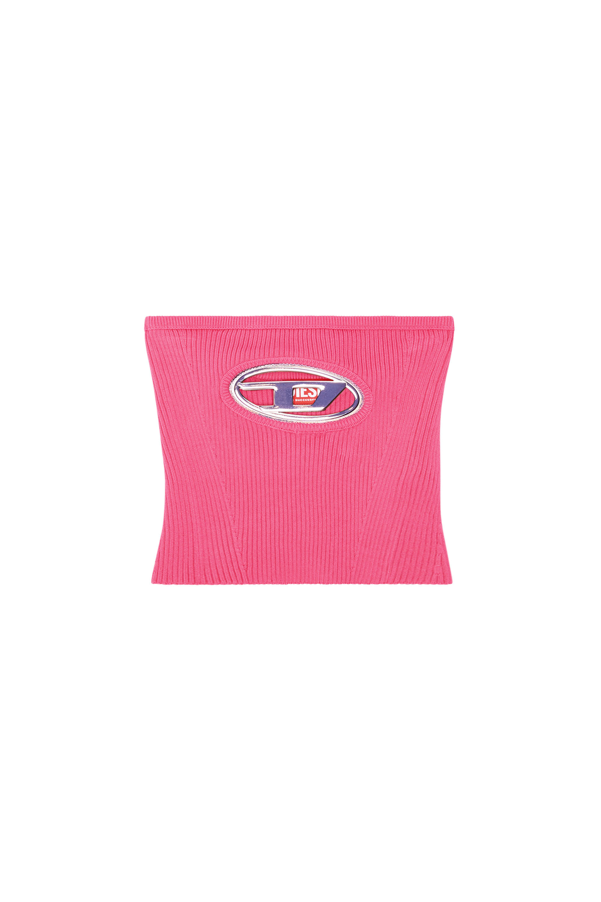 Diesel - M-CLARKSVILLE-B, Woman Bandeau top with oval D plaque in Pink - Image 2