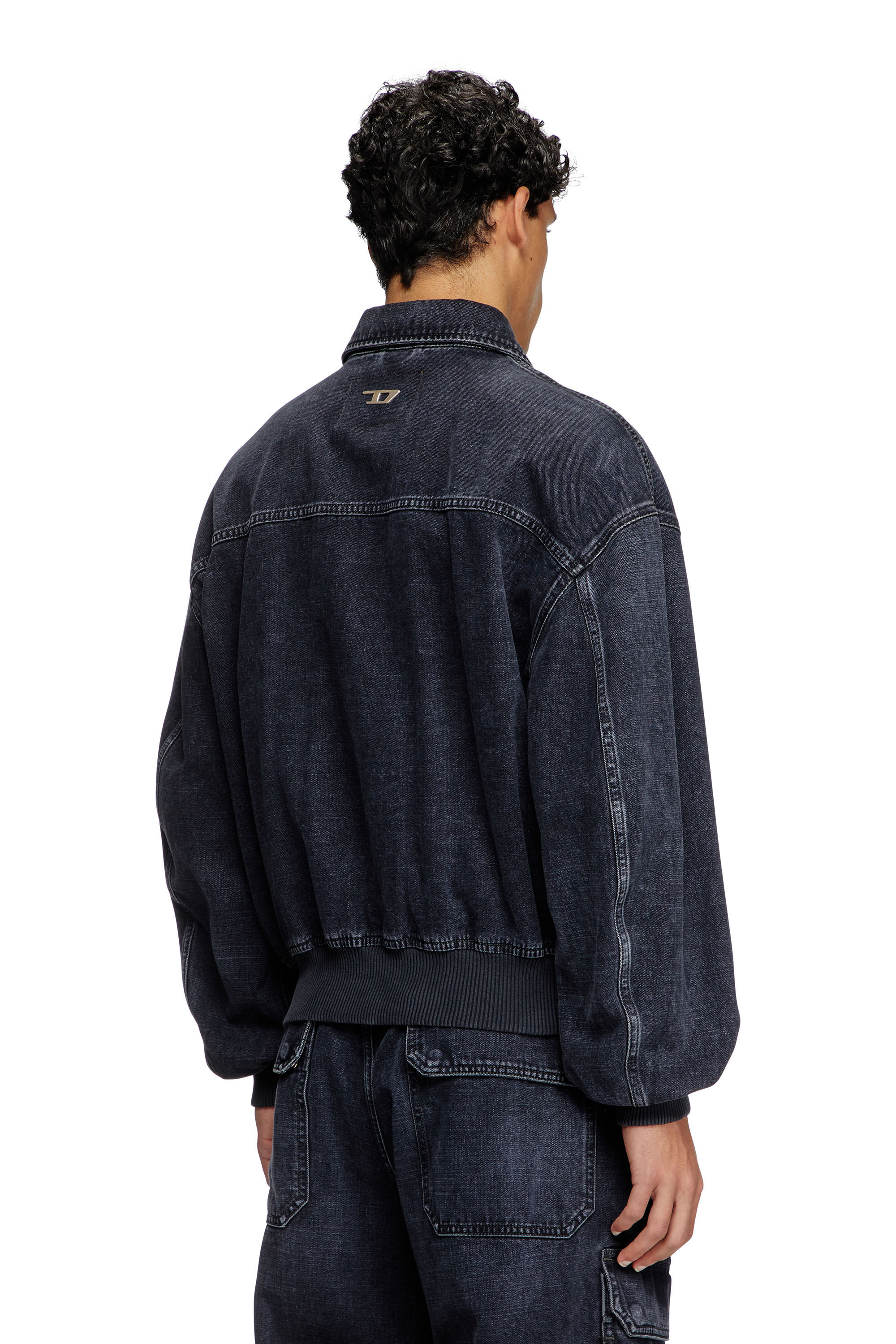 ジャケット・アウター DIESEL archive short blouson navy Women's Jacket in batavia-weave denim | Black | Diesel