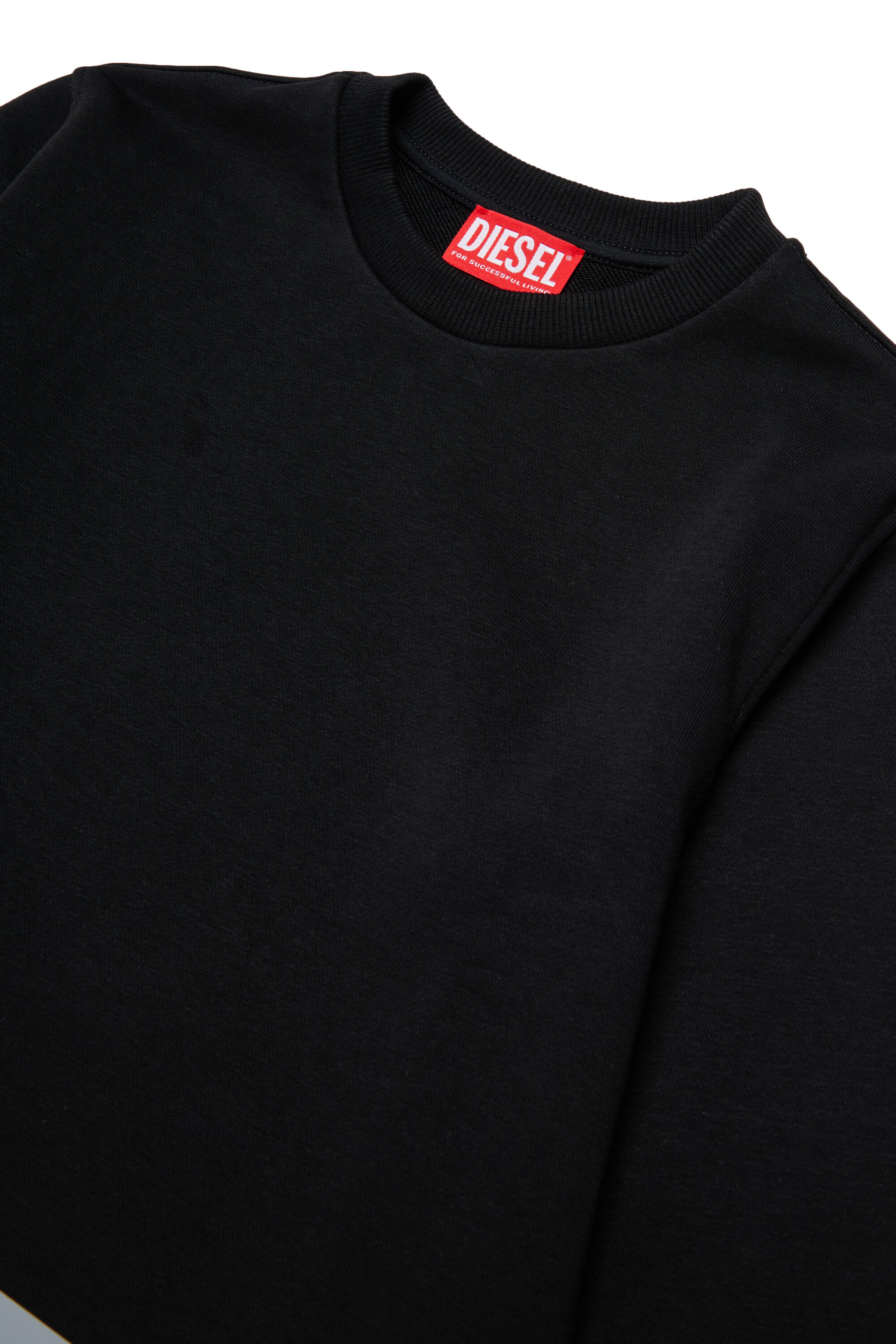 Diesel - SRES OVER, Man's Sweatshirt cut-off logo print in Black - 3