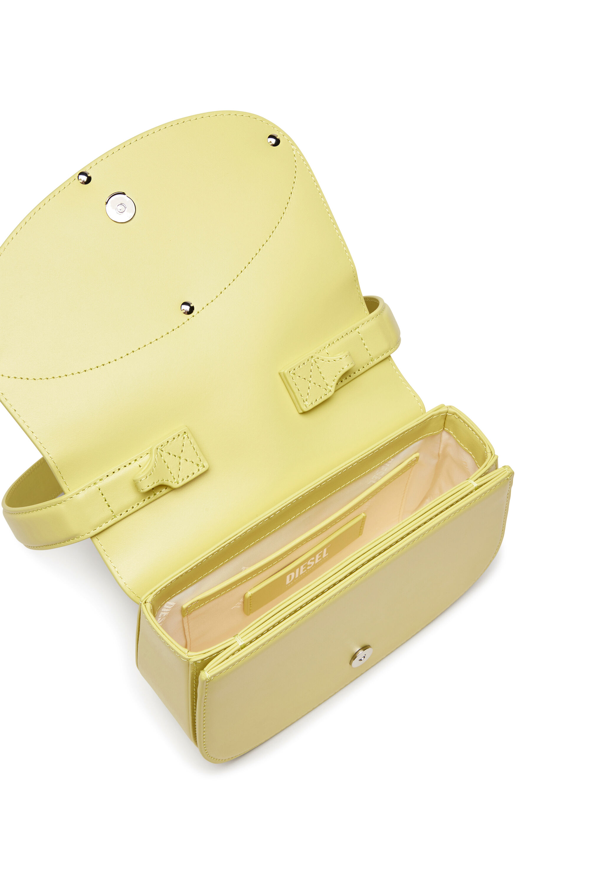 Diesel - 1DR, Woman 1DR-Iconic shoulder bag in pastel leather in Yellow - Image 5