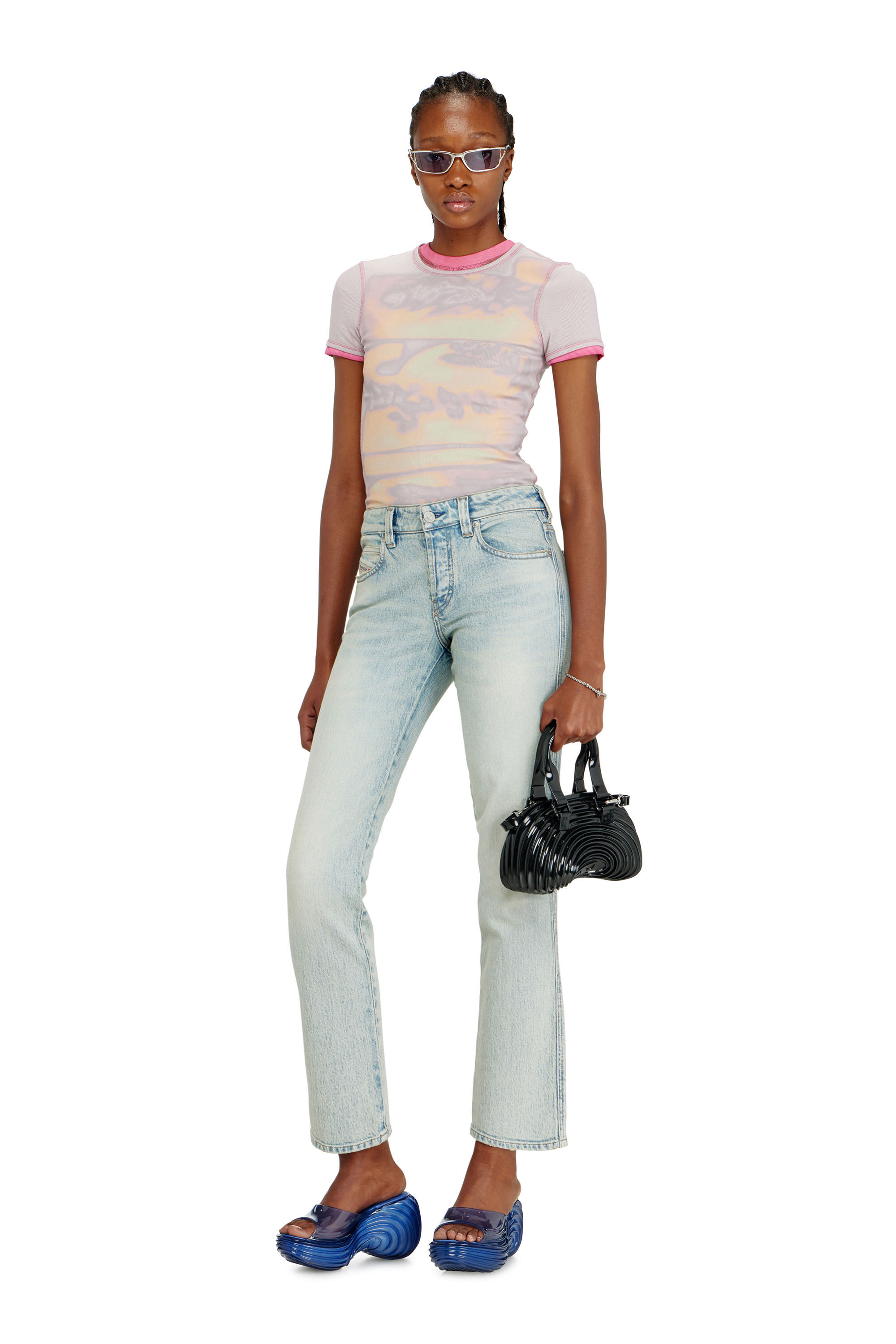 Diesel - MELISSA QUANTUM PLATFORM, Woman's Platform mule in Melflex&reg; in Blue - 5