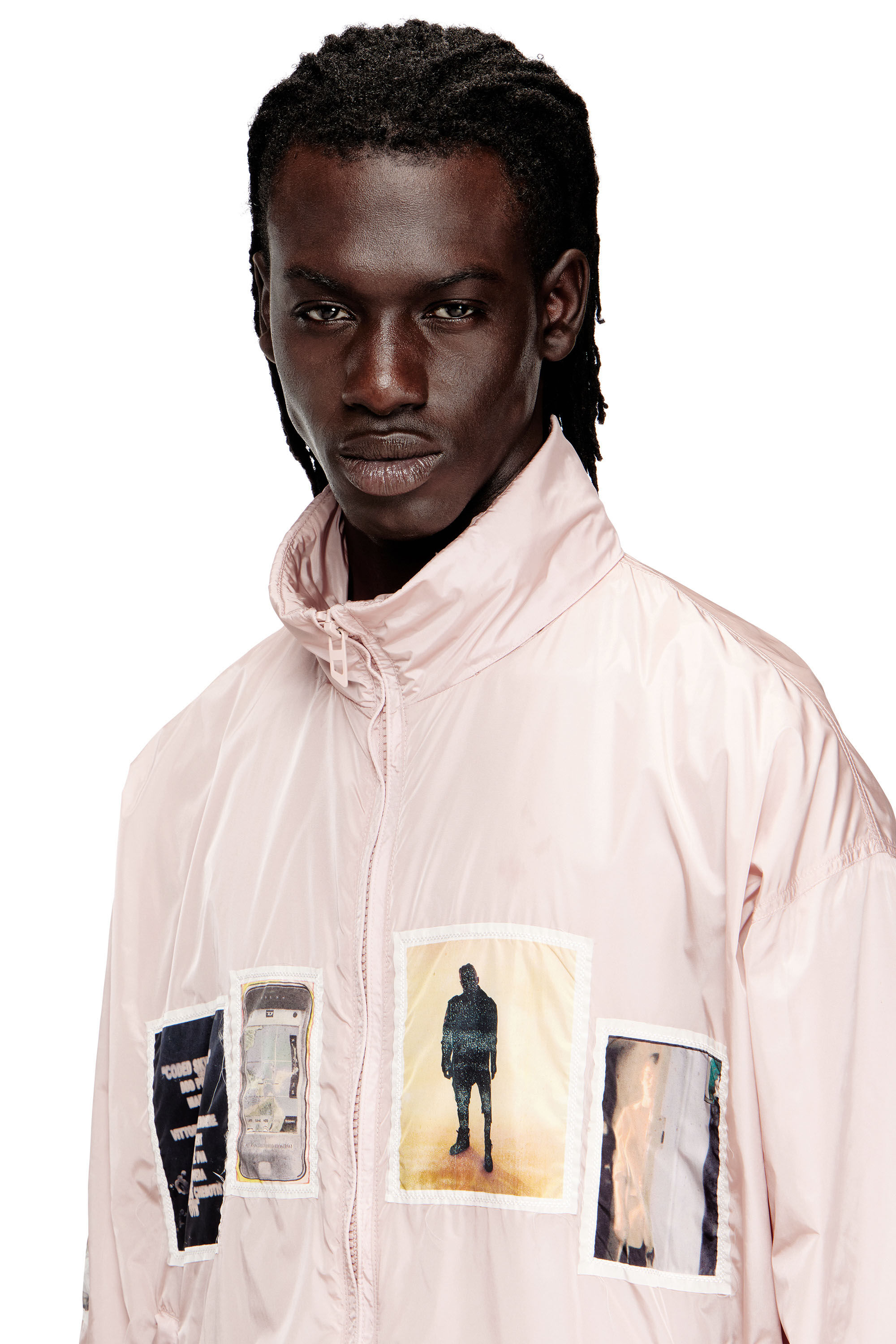 Diesel - J-CLAUS-A-GSBR, Man's Windbreaker with graphic patches in null - 5