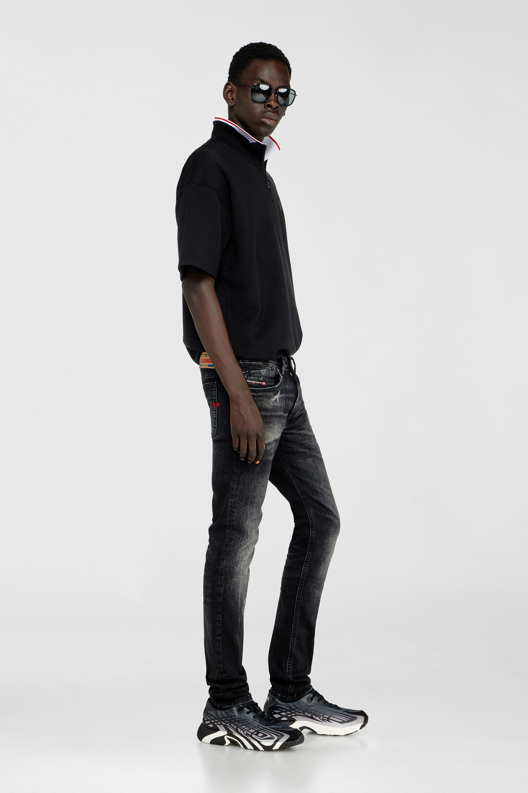 Diesel - Man's Skinny Jeans 1979 Sleenker 0DBDP, Black/Dark grey - 2