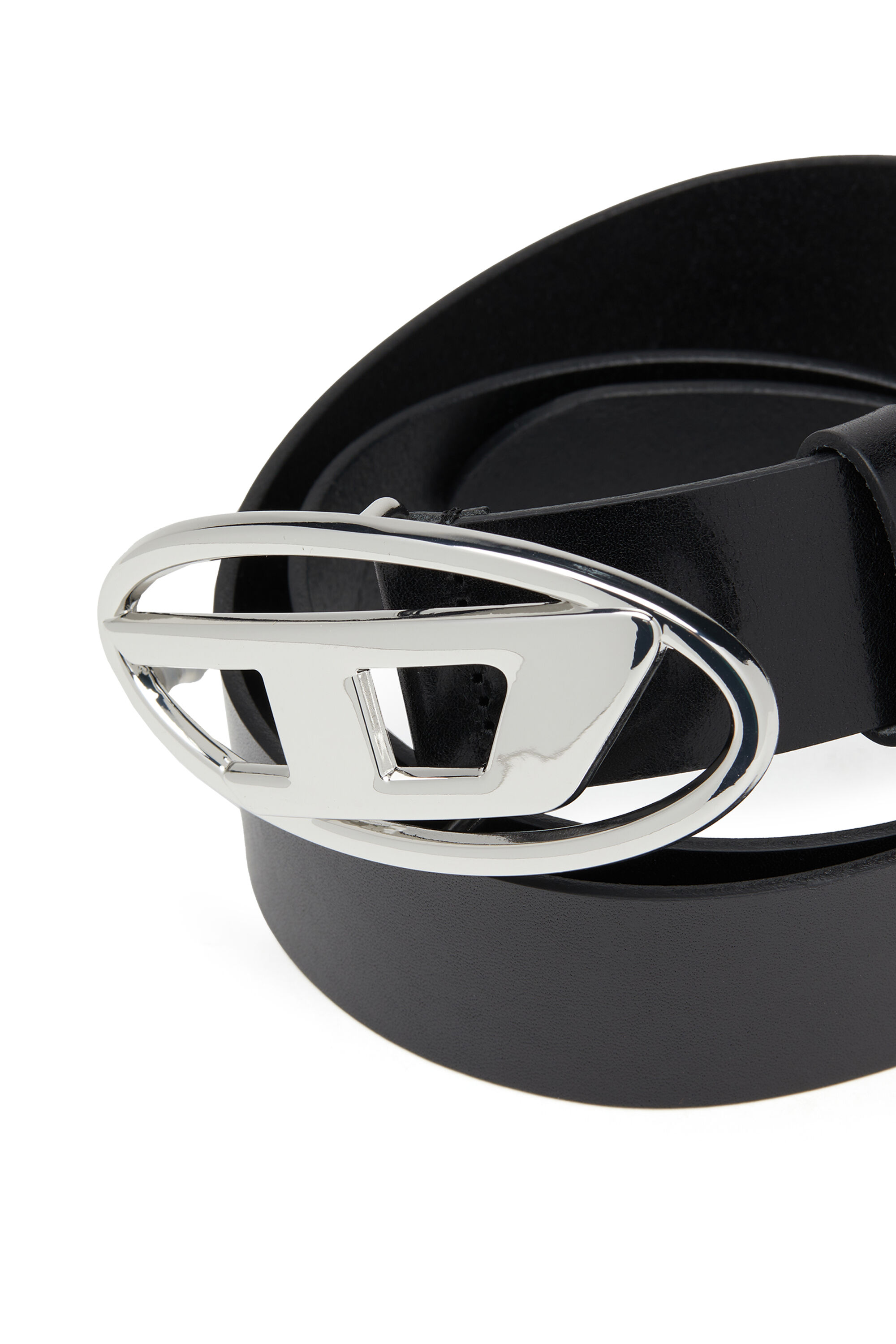 B-1DR Woman: leather Belt with silver D logo buckle | Diesel