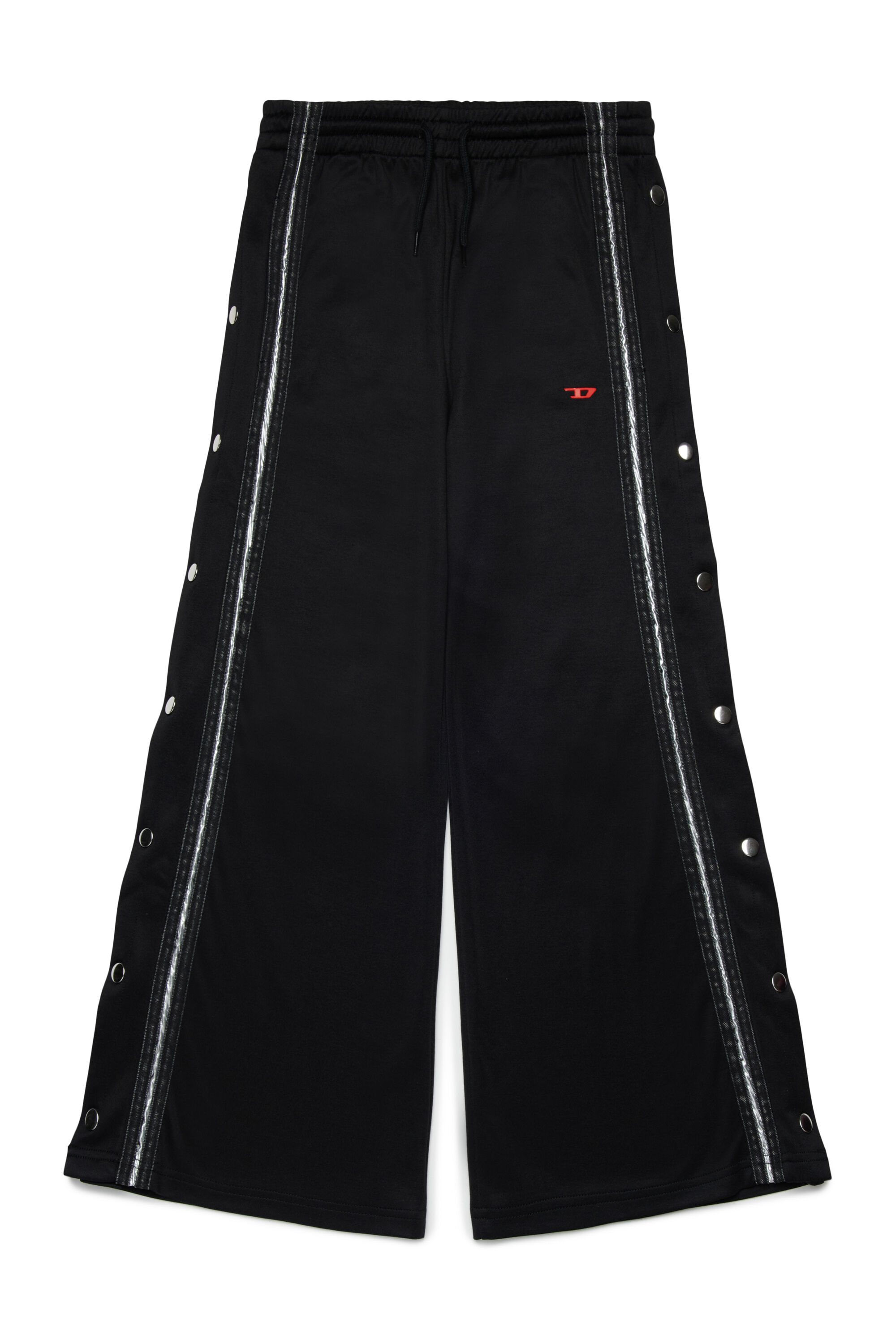 Diesel - PREET, Woman's Wide pants with snap buttons in Black - 1
