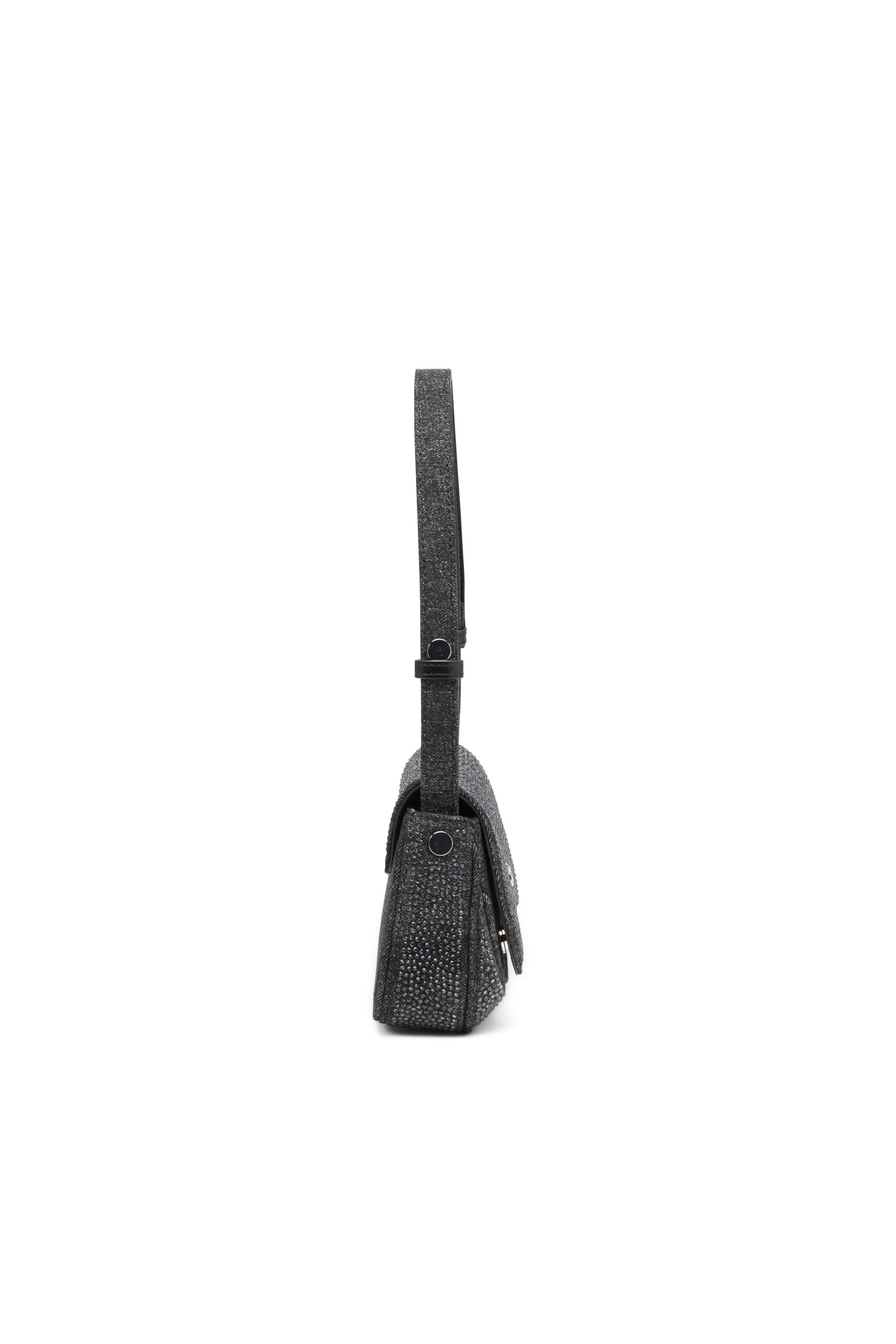 Diesel - PLAY CLUTCH, Woman's Play-Clutch in crystal denim in Black - 4