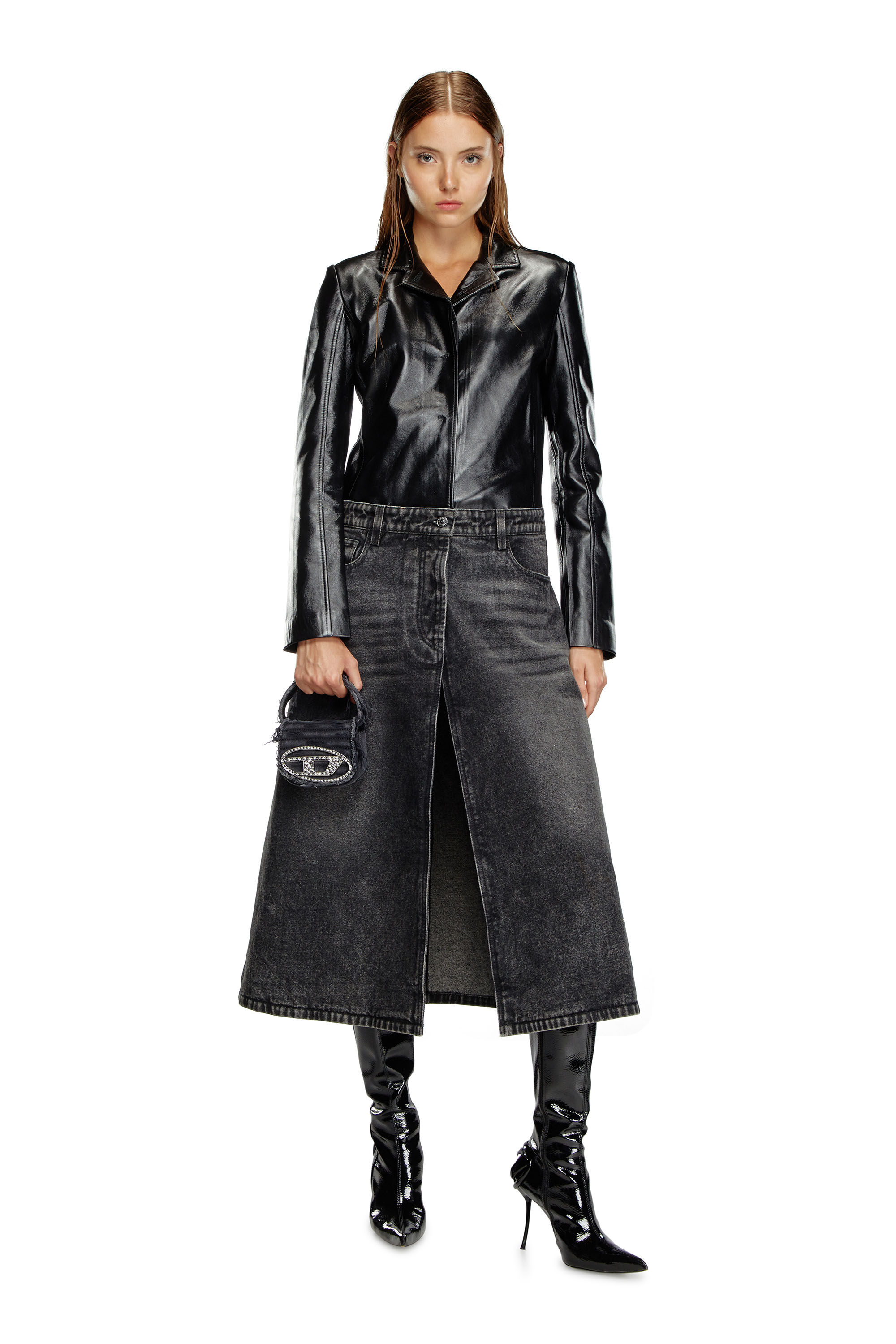 【R&B】Lady Women's 1DR XS-Iconic mini bag in canvas and leather | Black | Diesel