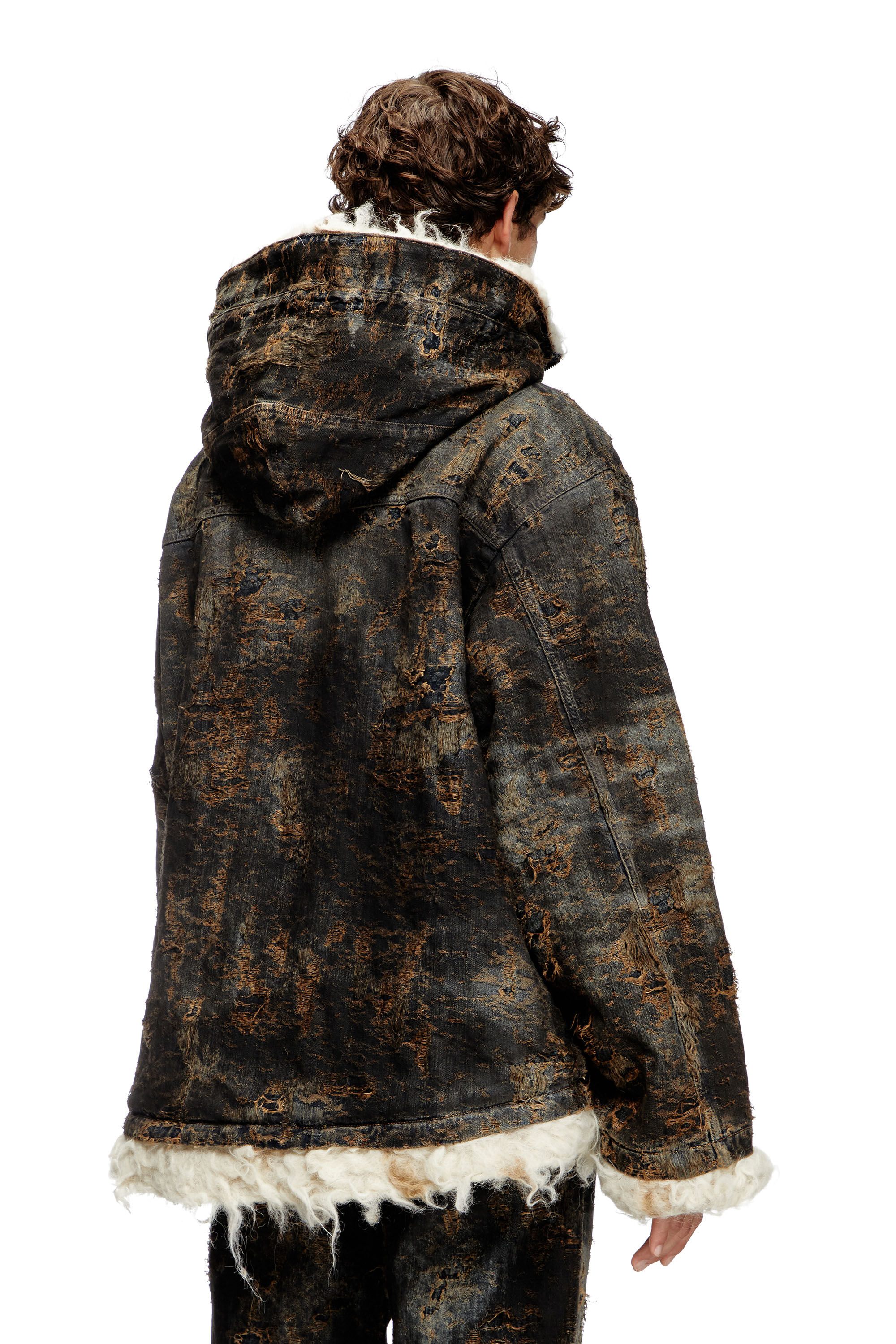 Women's Anorak in coated jacquard denim | Multicolor | Diesel