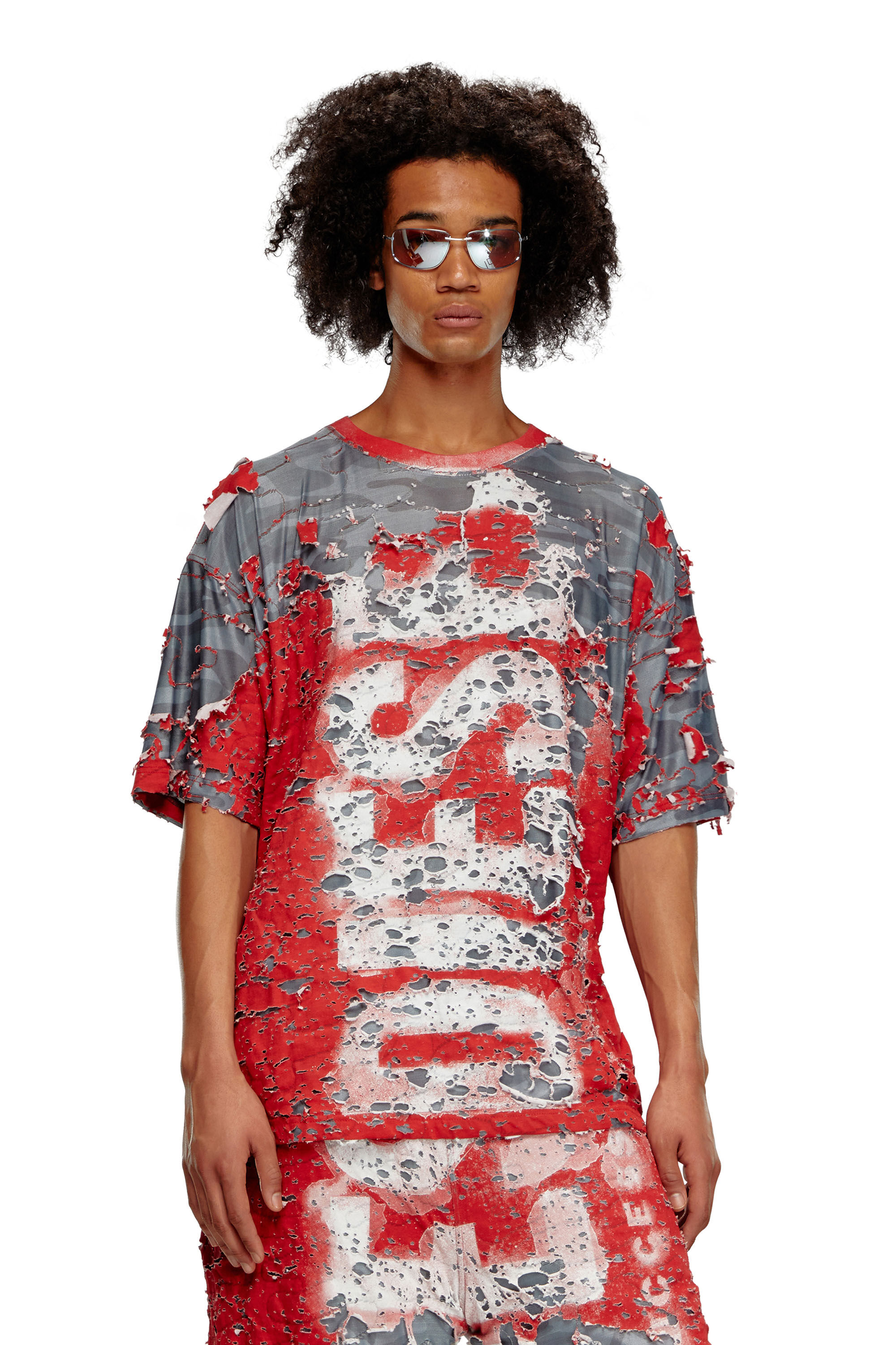 【DIESEL】 Logo T-shirt in destroyed jersey T-Boxt-Peel Diesel Men's T-Boxt-Peel Destroyed Logo T-Shirt | Neiman Marcus