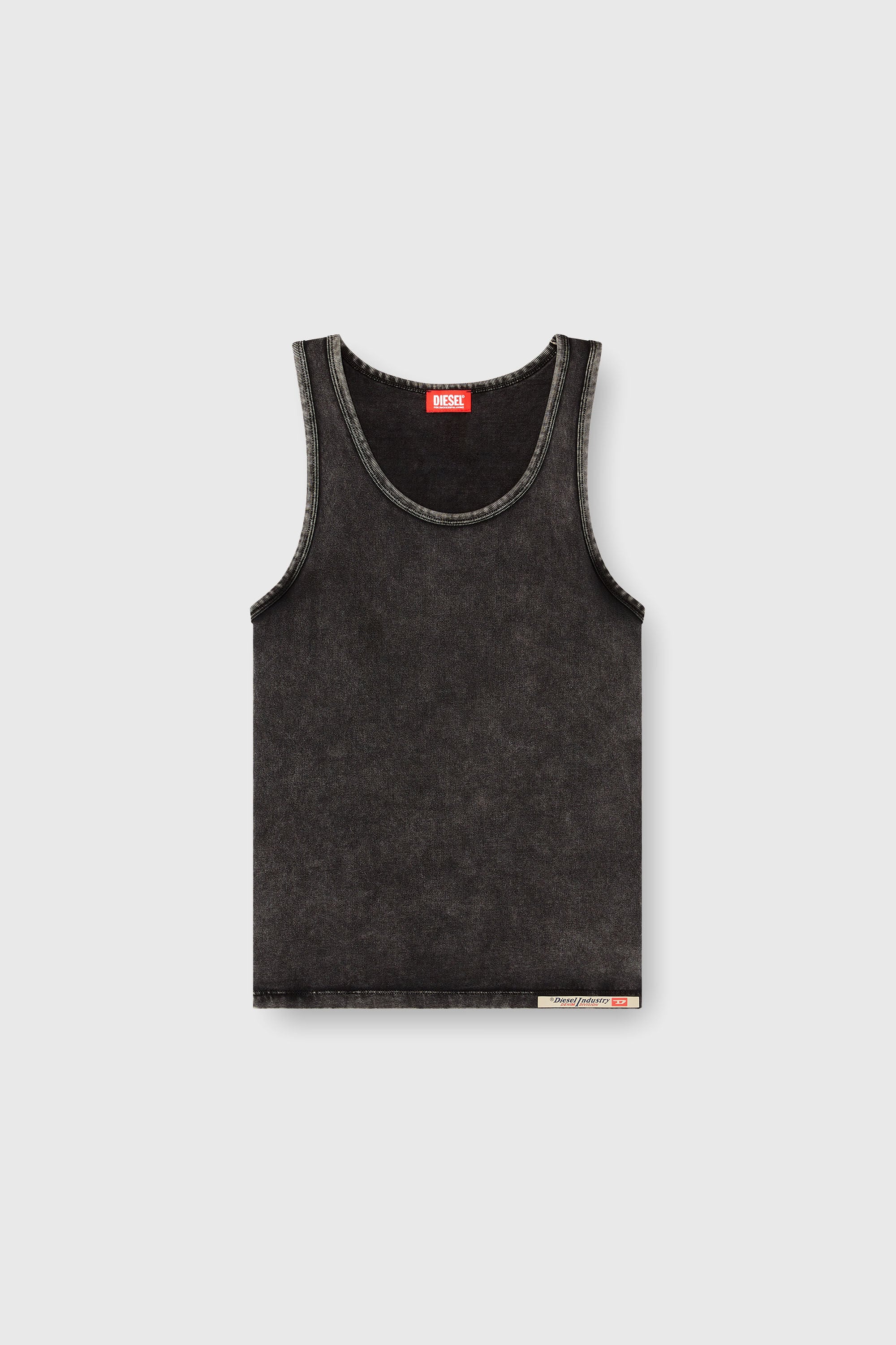 Diesel - WALTY-DNM, Man's Denim-effect tank top in Black - 2