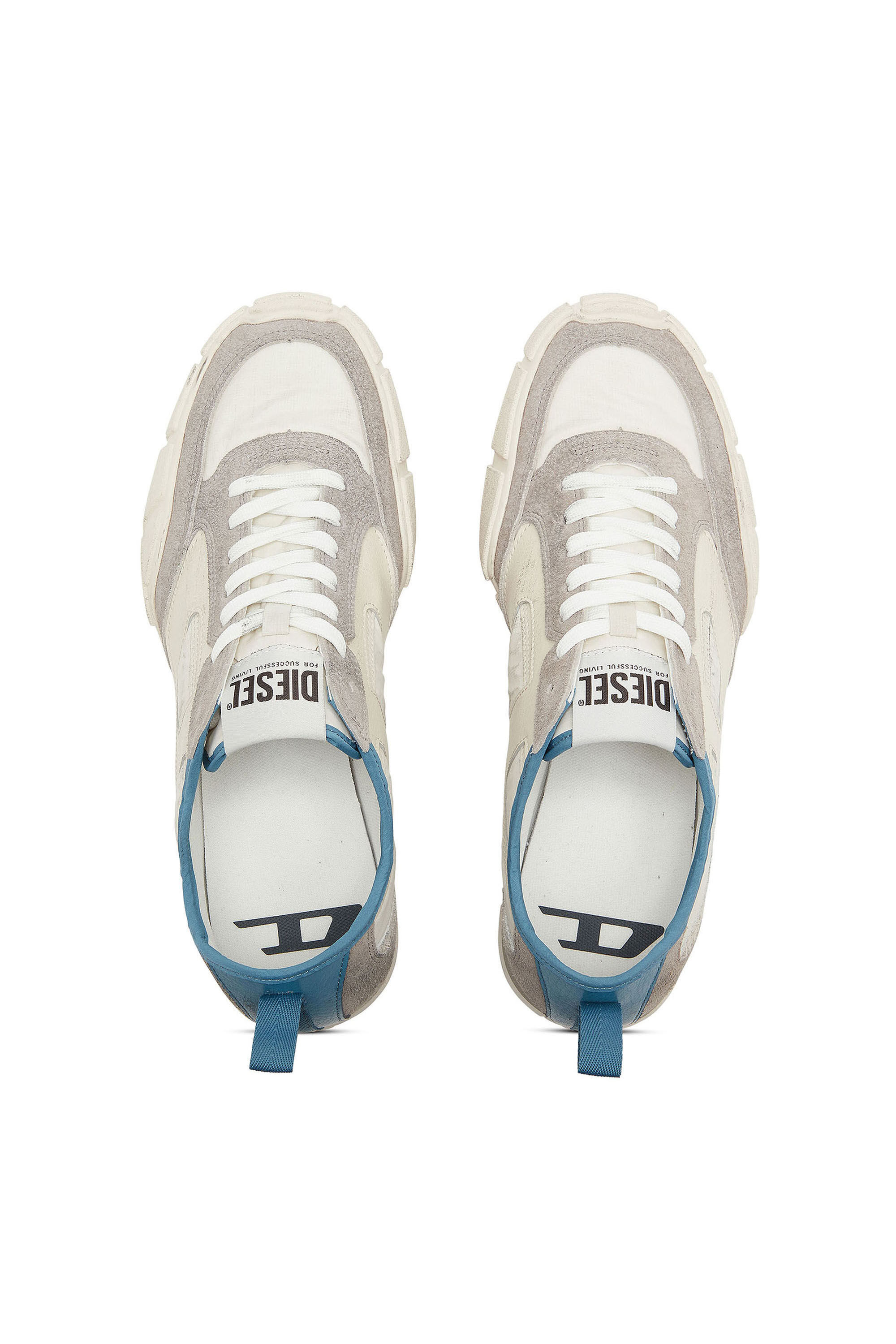 Diesel - S-PAGODHA LOW, Man's S-Pagodha - Sneakers in leather and nylon in White/Grey - 4