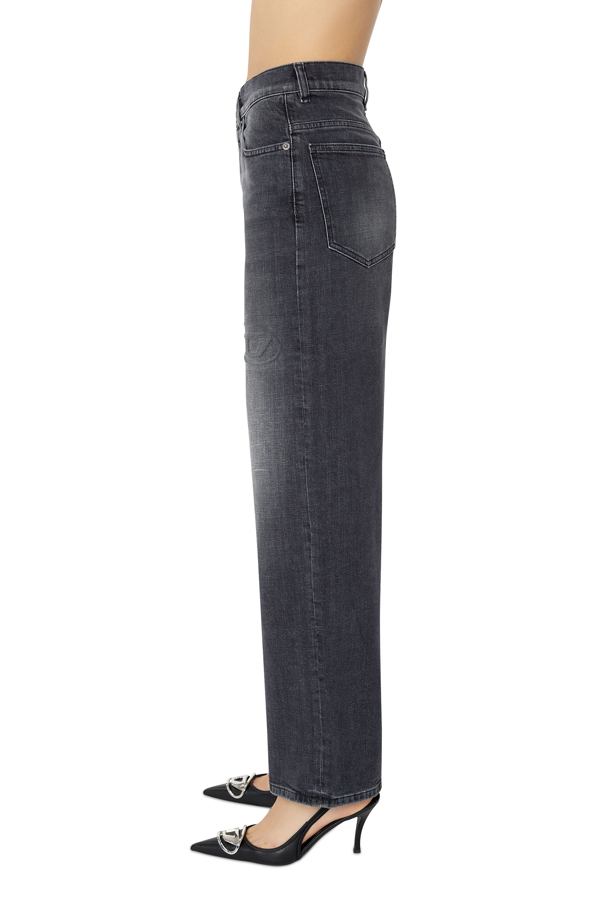 Diesel - 2000 09E35 Bootcut and Flare Jeans, Black/Dark grey - Image 5