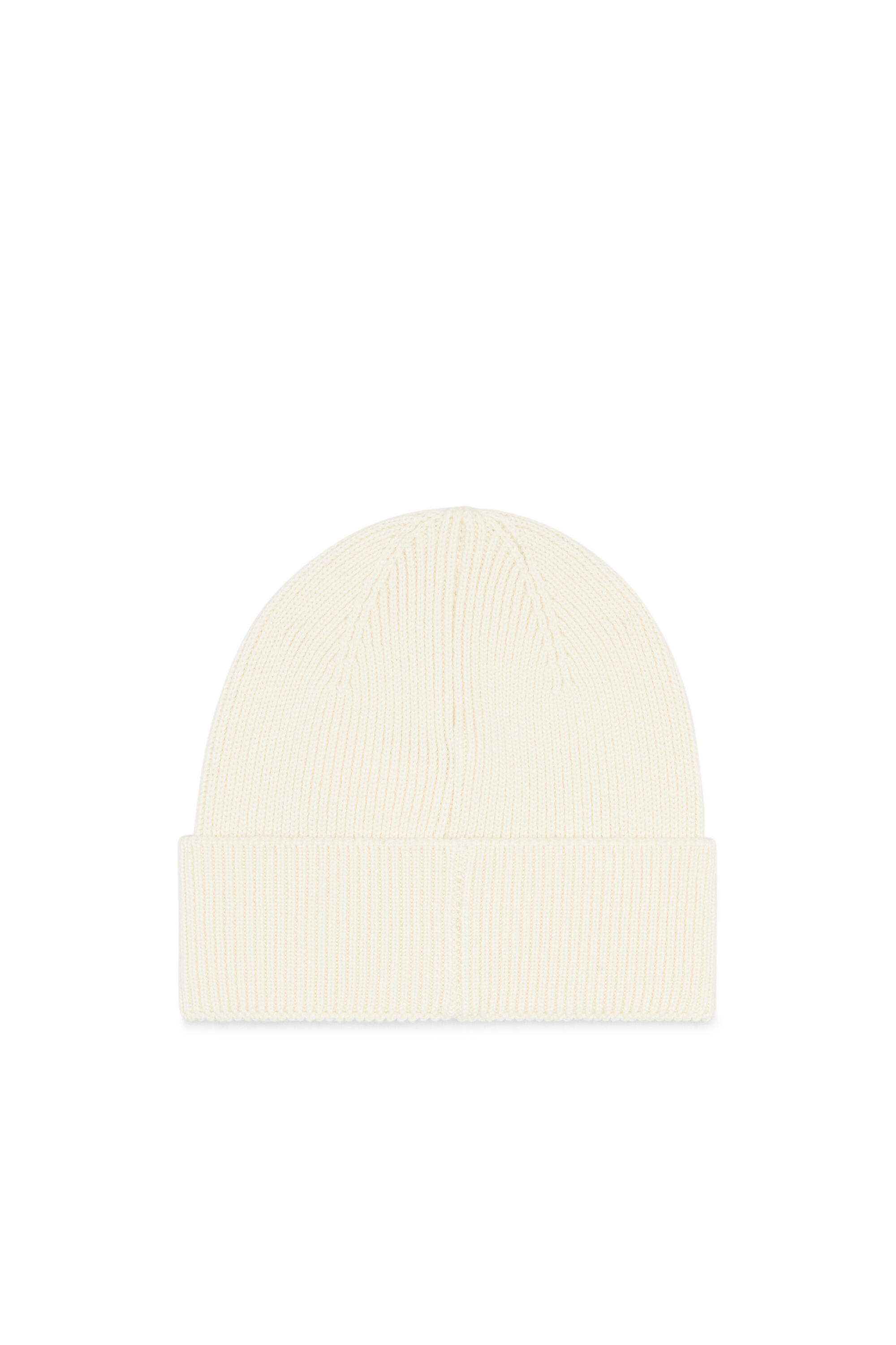 Diesel - K-CODER-FULLY B, Unisex's Ribbed beanie with D embroidery in White - 2