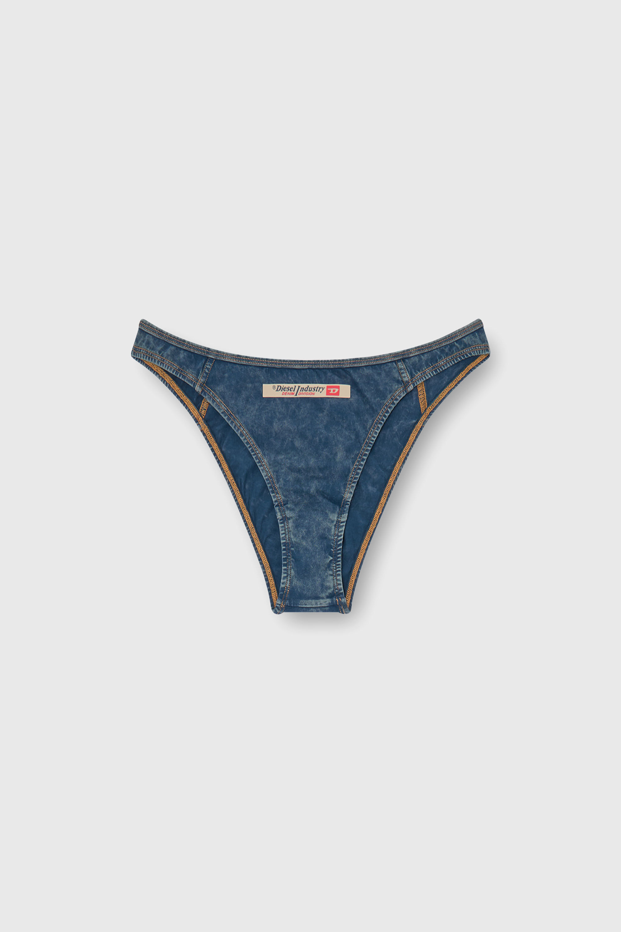 Diesel - AILEEN-DNM, Woman's Cotton Brazilian briefs with denim effect in Blue - 2
