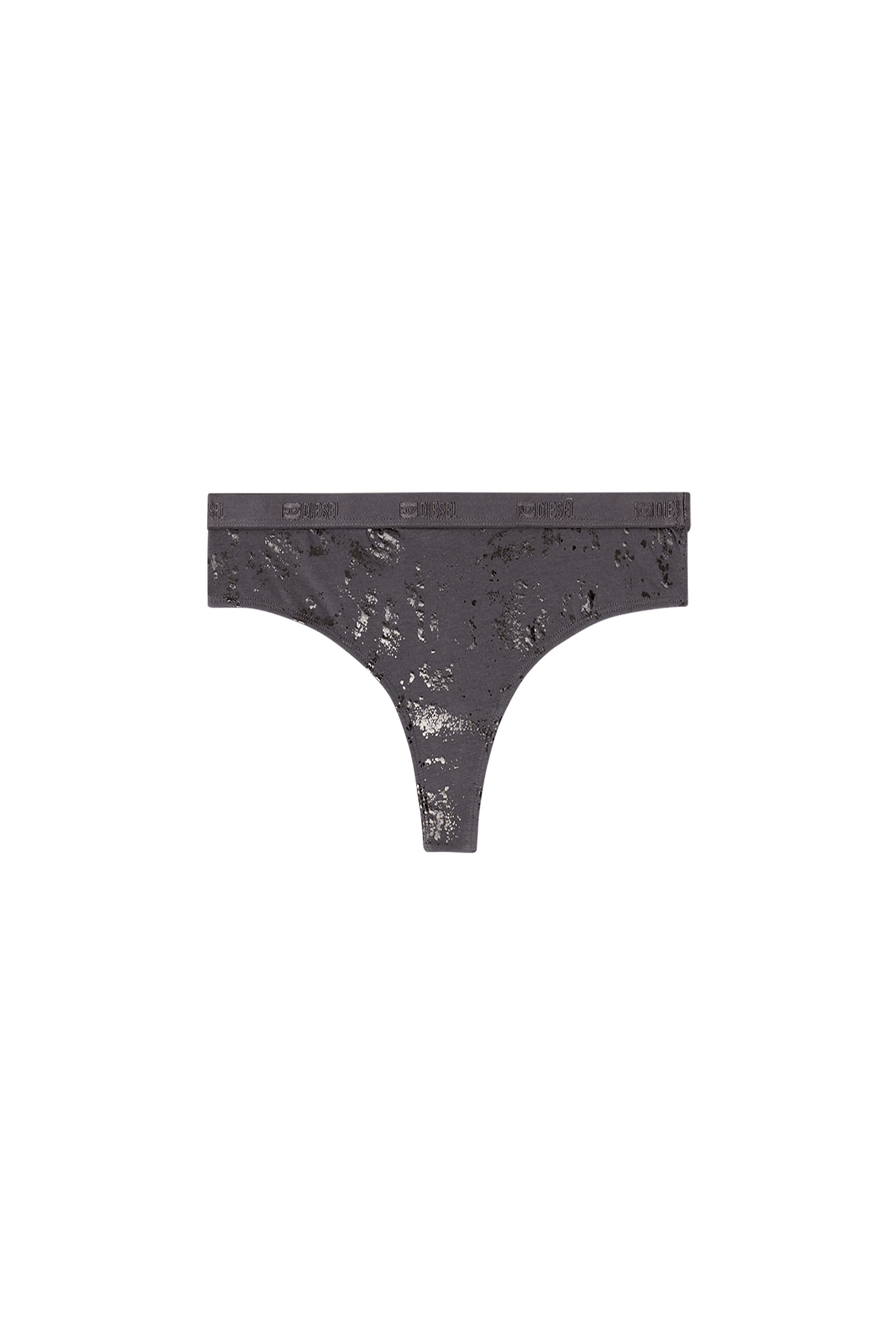 Diesel - STARS-GFT, Woman's Thong in metallic-effect stretch cotton in null - 2