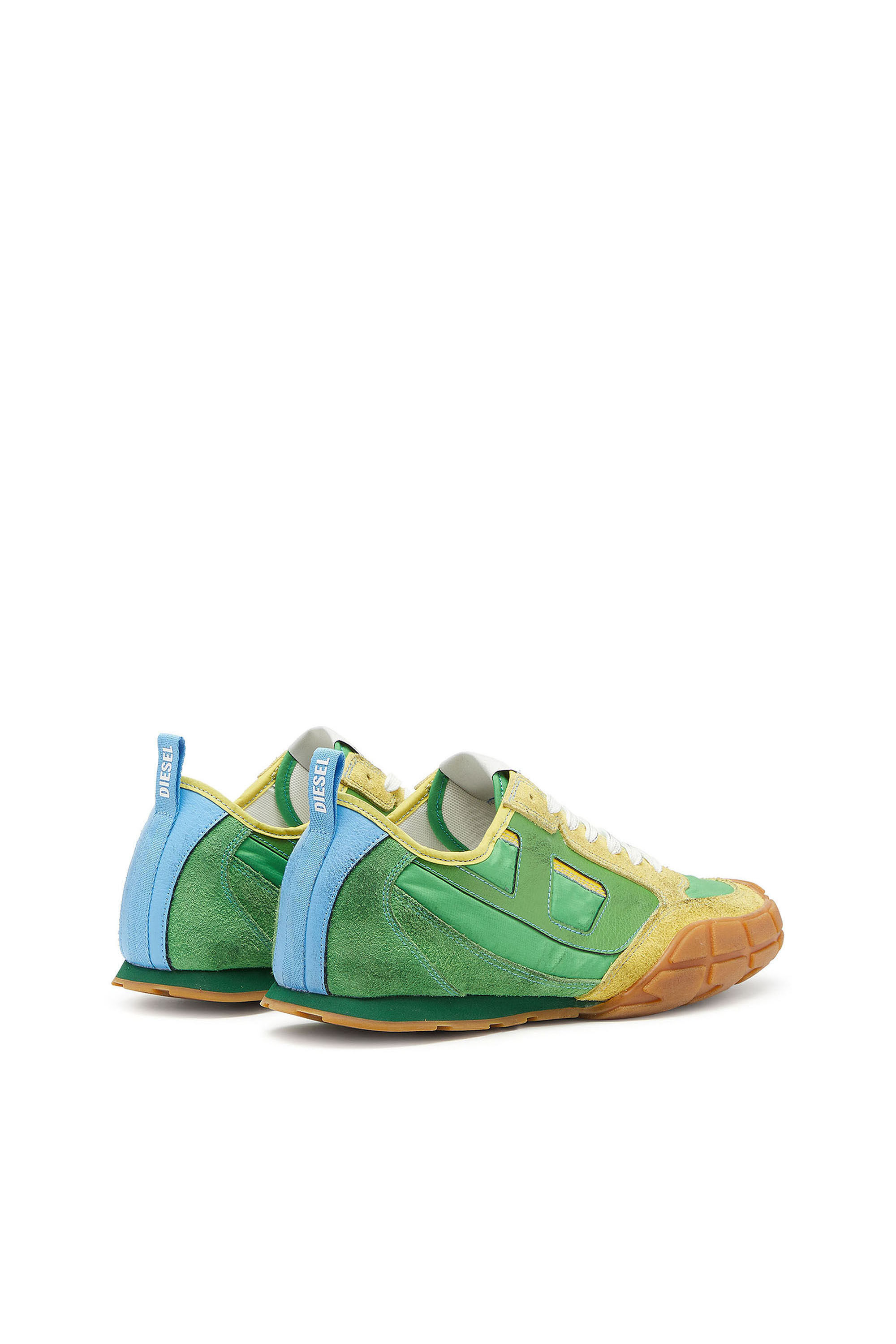 Diesel - S-PAGODHA LOW, Man's S-Pagodha - Sneakers in leather and nylon in Green - 3
