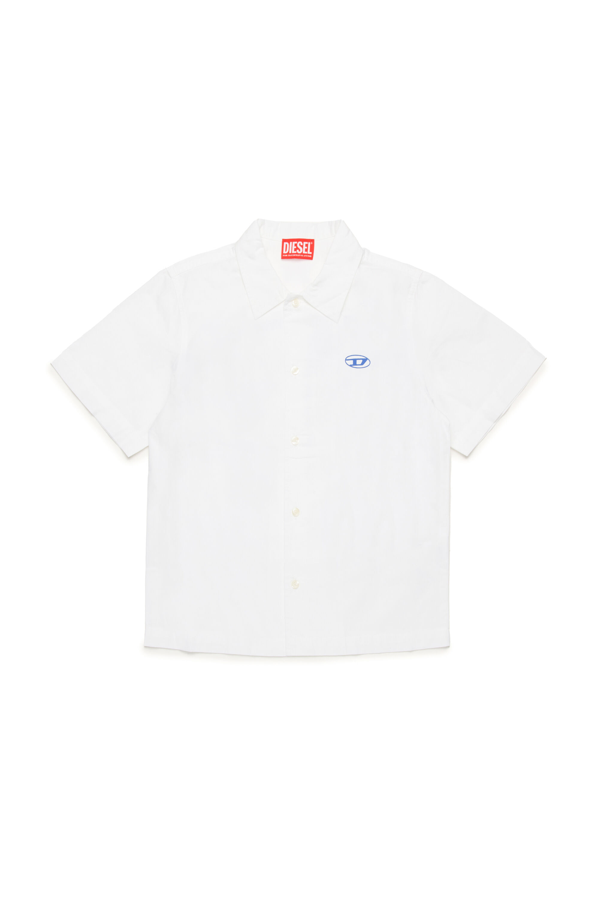 Diesel - MCPOLLY, Man's Short-sleeve shirt with Oval D print in White - 1