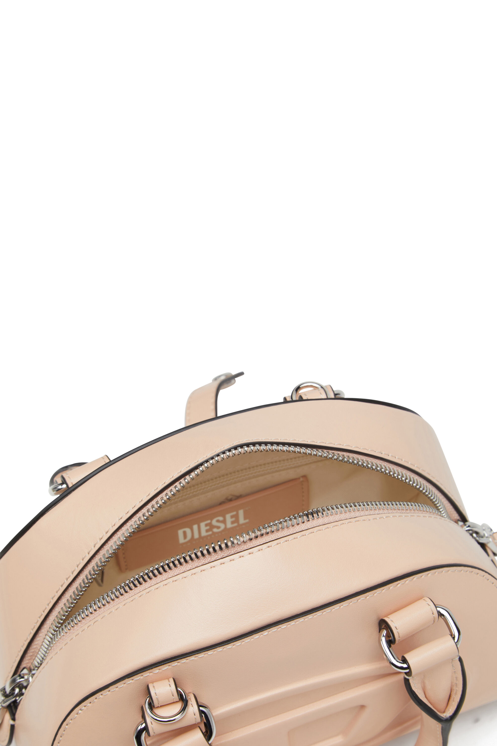 Diesel - 1DR DOME CROSSBODY, Woman's Leather mini bowling bag in Pink - 5