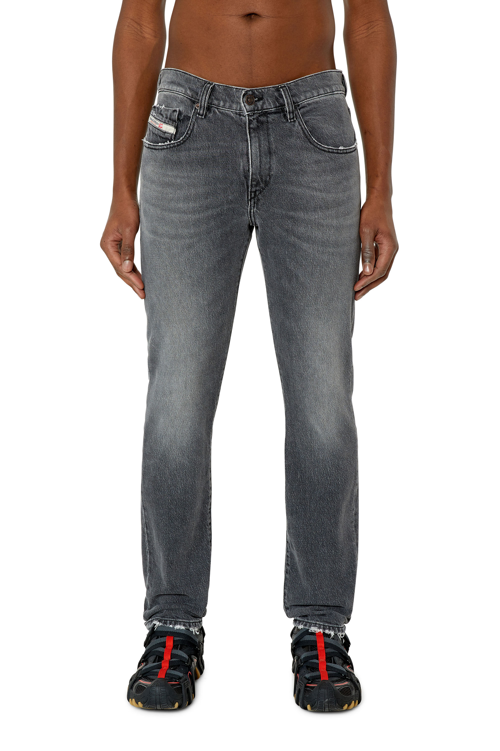 Diesel - 2019 D-Strukt 09E75 Slim Jeans, Black/Dark grey - Image 3