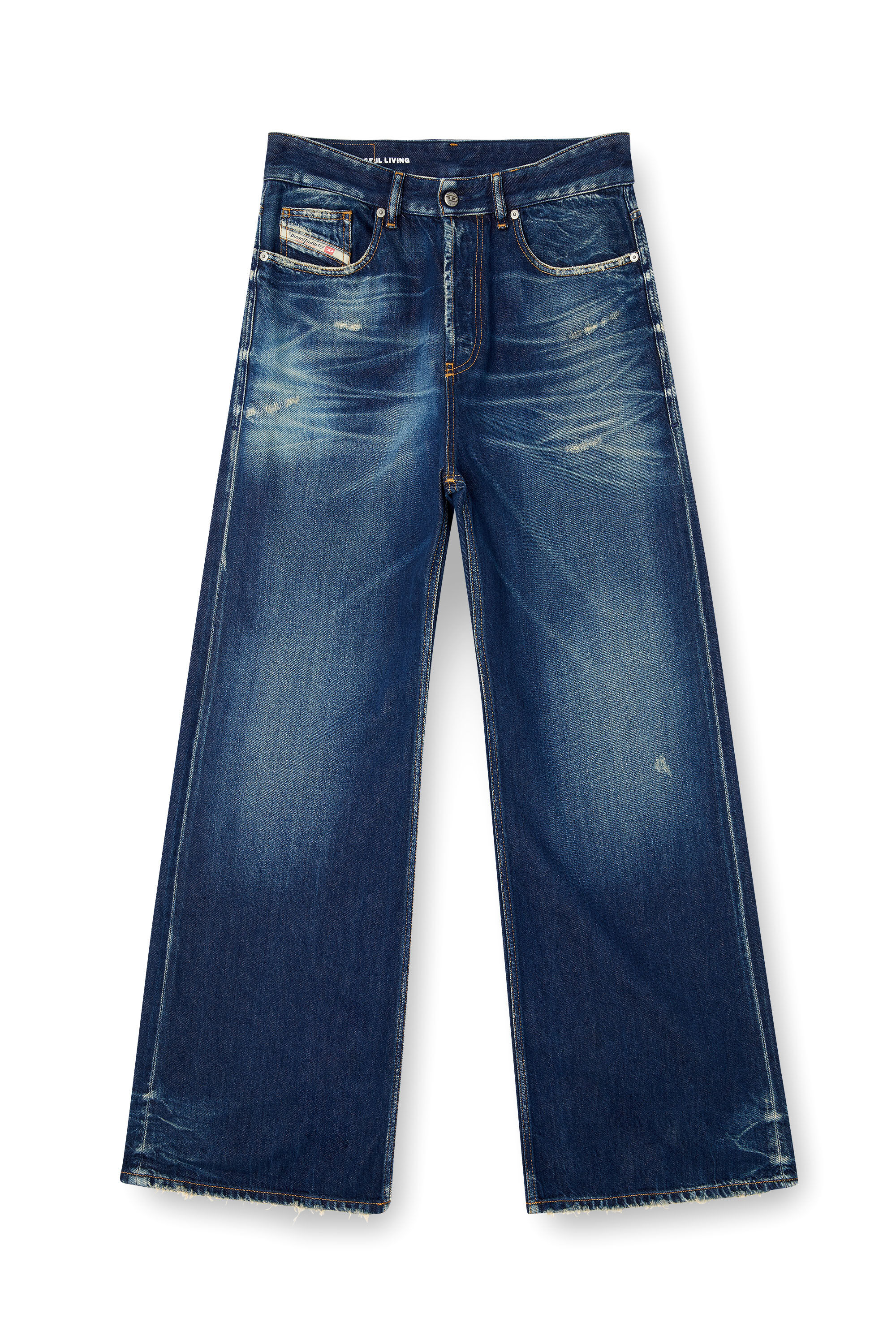 パンツ Diesel D-rise Relaxed Jeans W26 D-RISE Man: Oversized Regular Black/Dark grey Jeans | Diesel