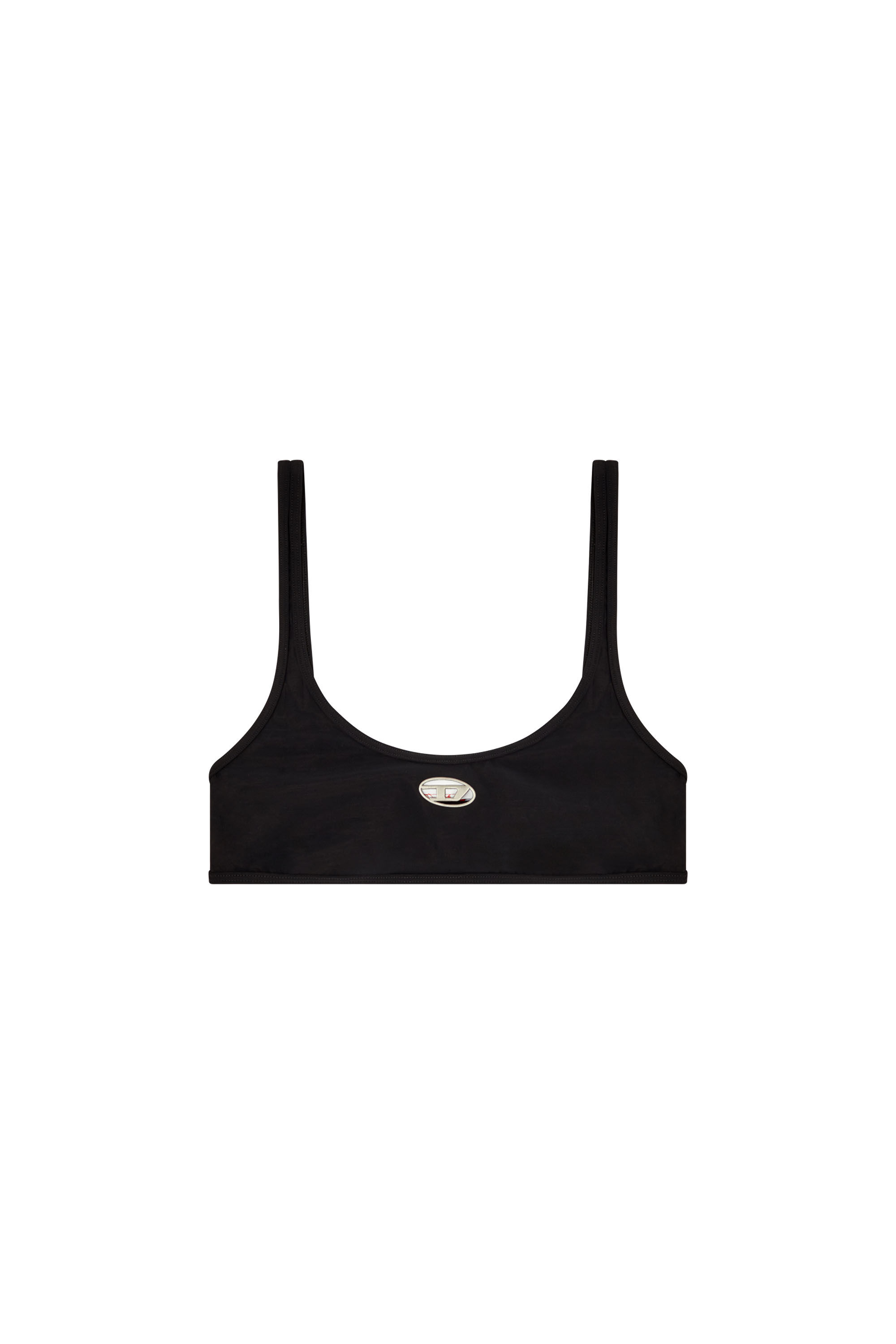 Diesel - UT-BRA-TOP-UTLT, Woman's Bikini top with cut-out logo in Black - 4