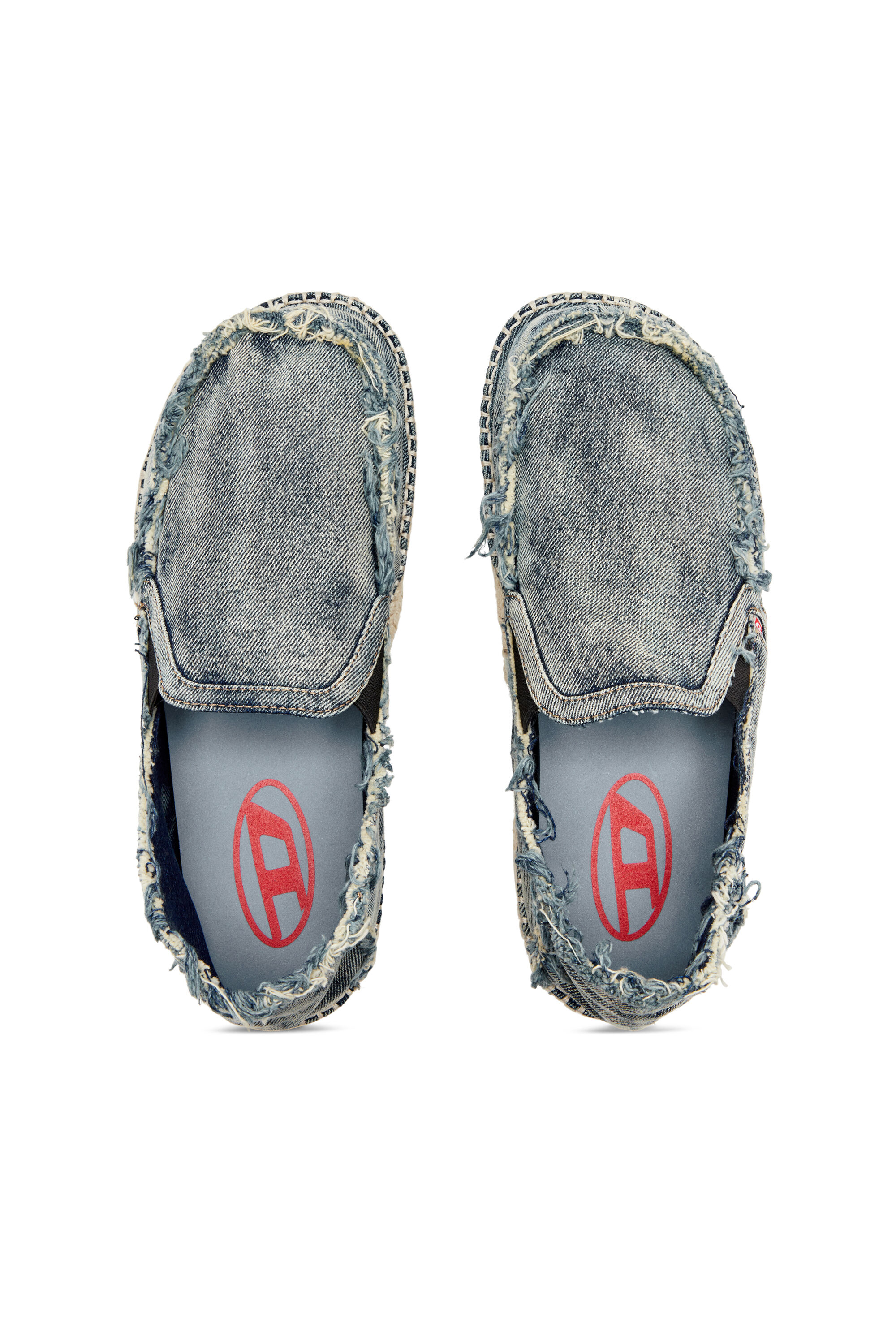 Diesel - D-LUKAS ESP, Man's D-Lukas-Espadrille loafers in distressed denim in Light Blue - 4