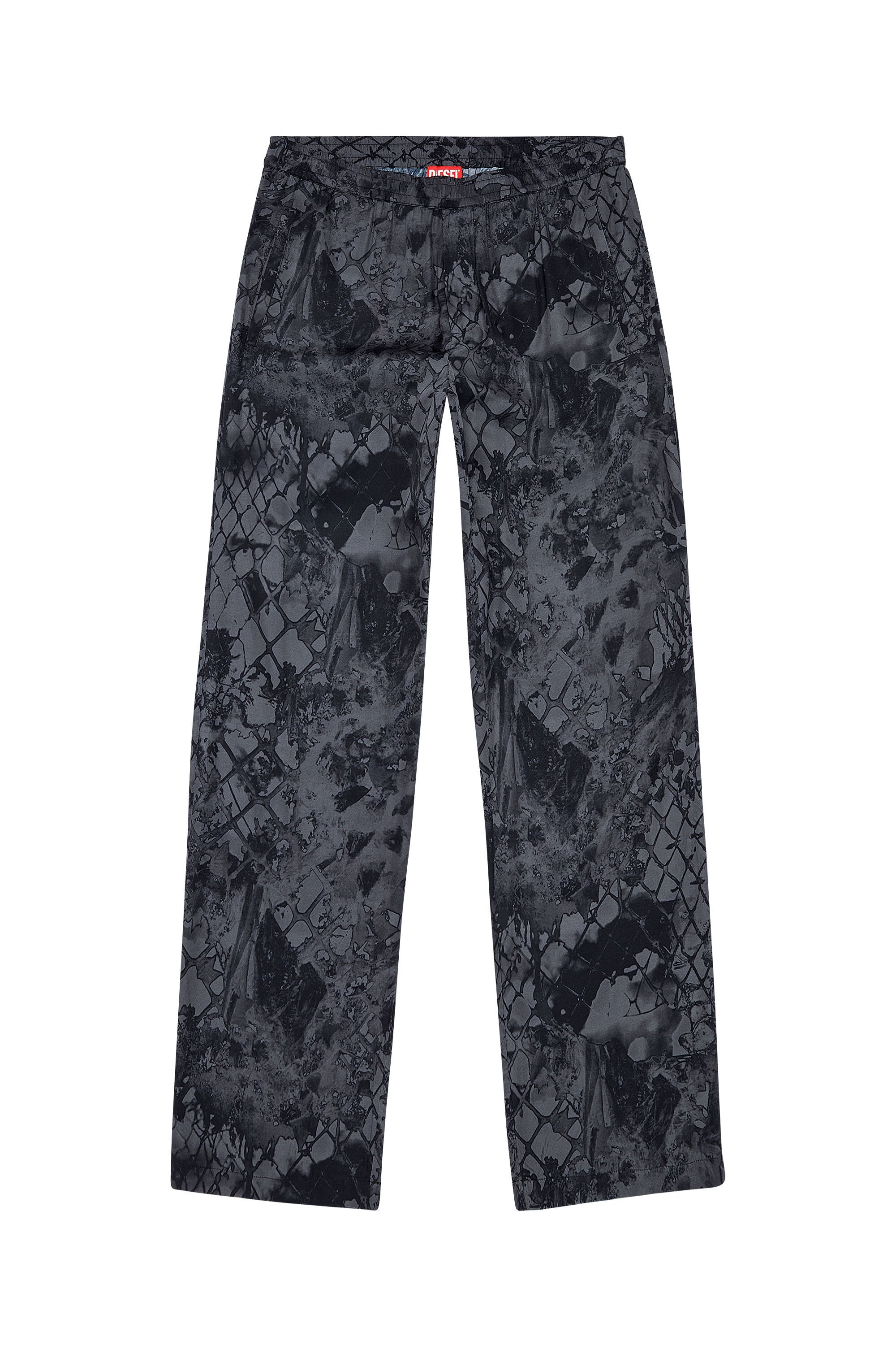 Diesel - P-CORNWALL, Man Fluid pants with abstract print in Black - Image 2