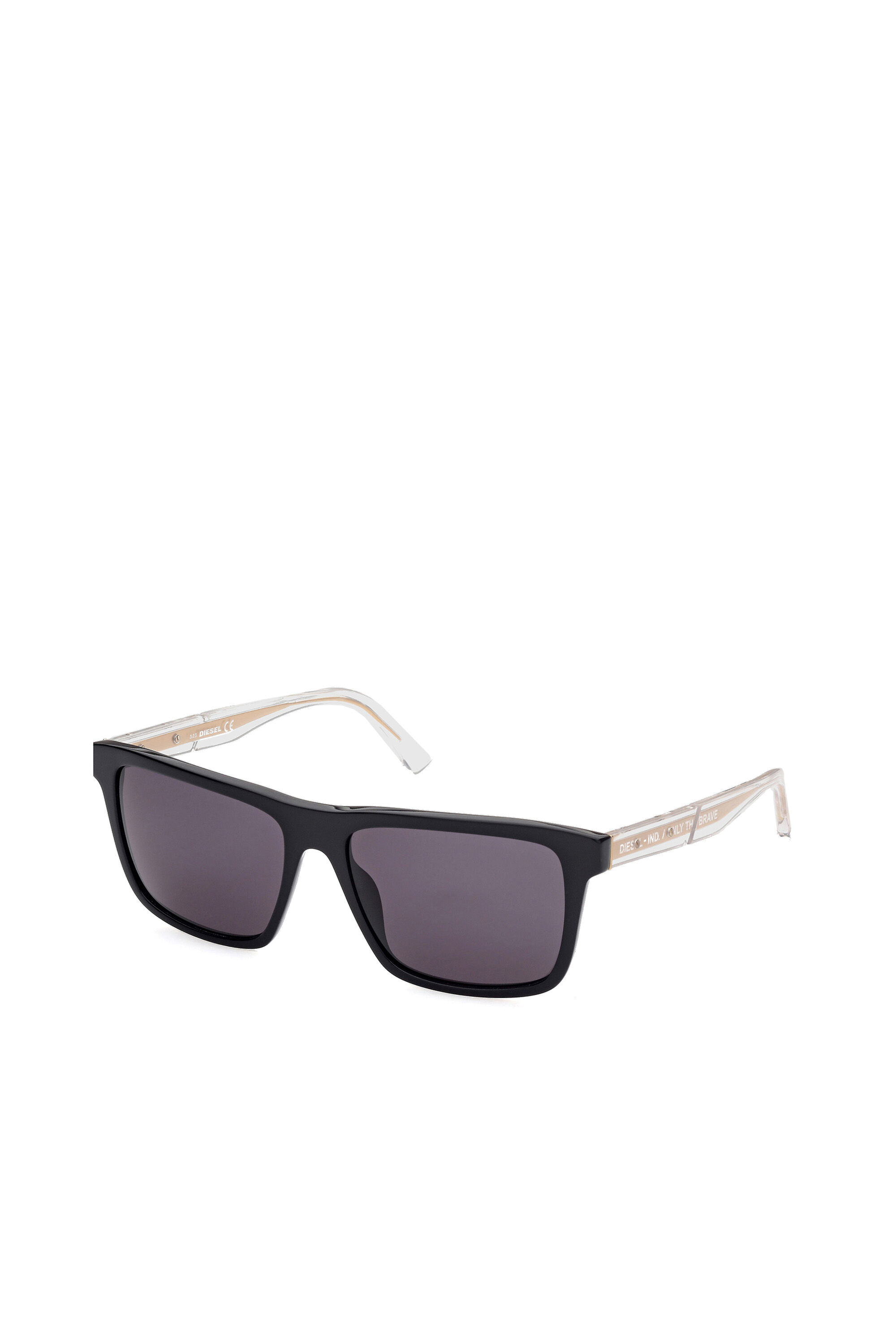 Diesel - DL0349, Man's Easy to wear sunglasses with crystal injected temples in Black - 2