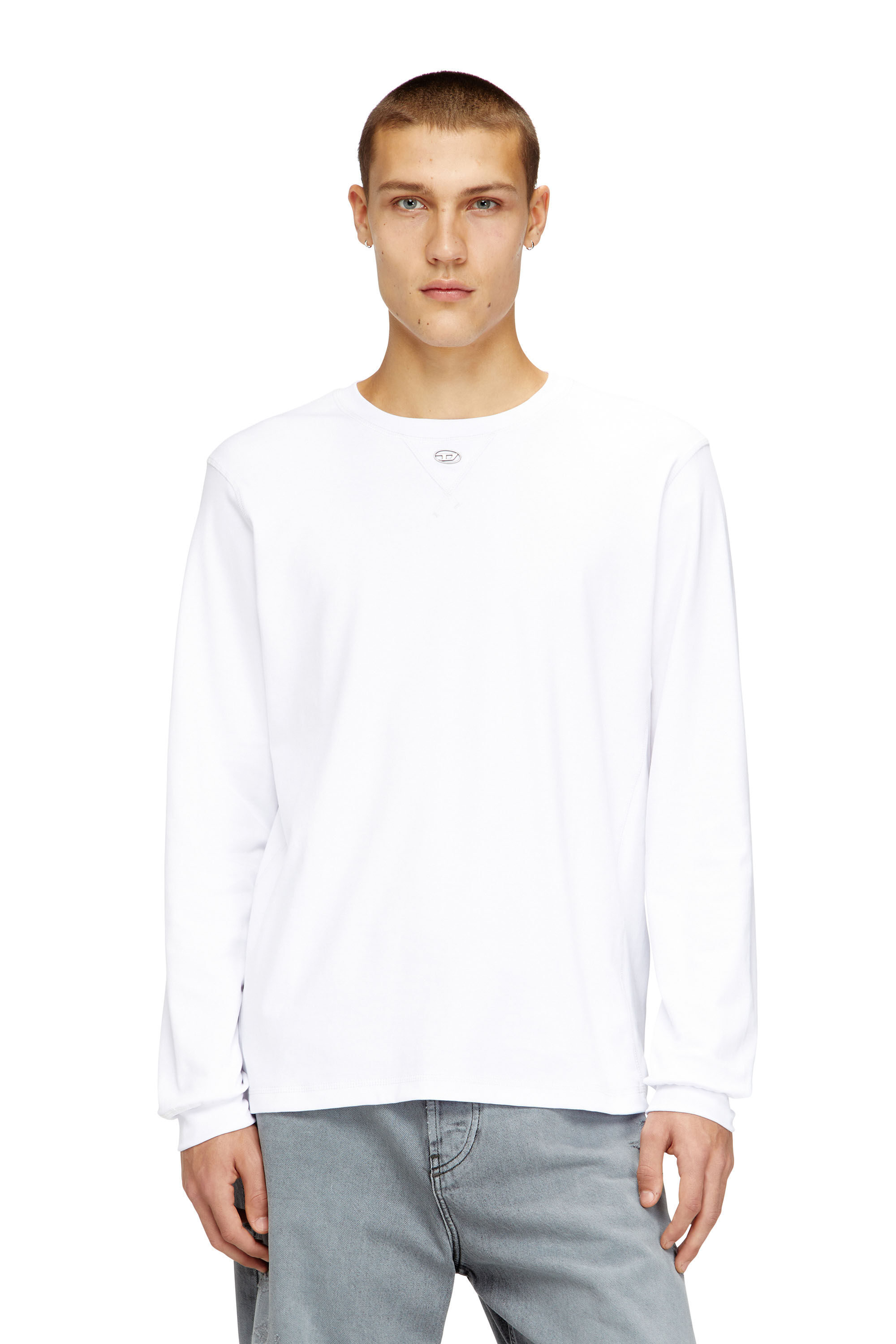 Diesel - T-MADJUST-LS-TR, Man's Cotton long-sleeve T-shirt with Oval D in null - 3