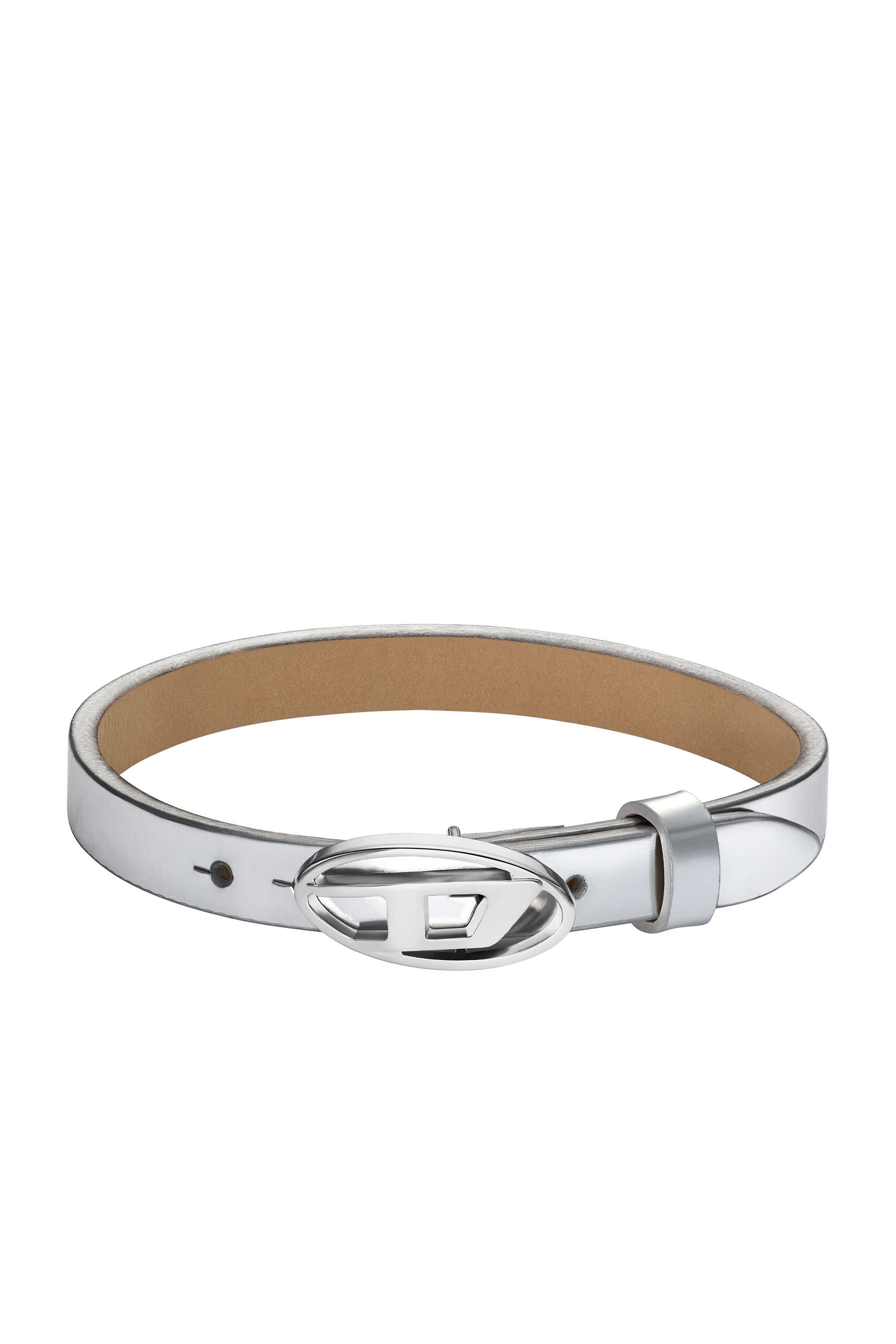 Diesel - DX1518040, Unisex's Silver Leather Stackable Bracelet in Silver - 1