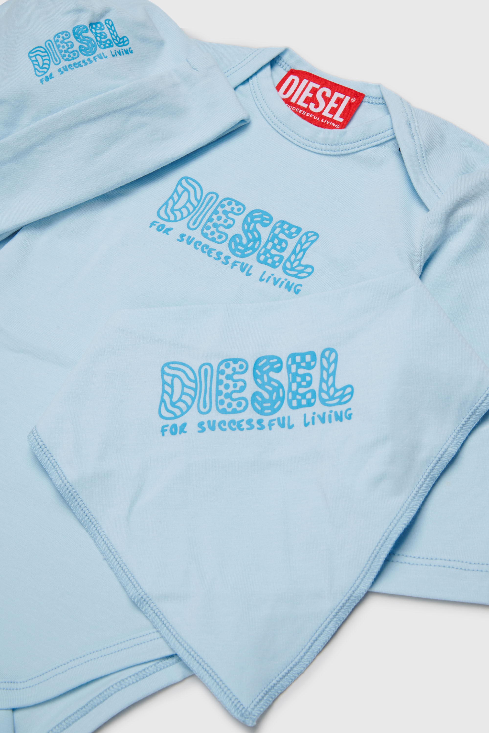 Diesel - UBBYBOX-NB, Unisex's Newborn set with doodle-logo print in Light Blue - 3