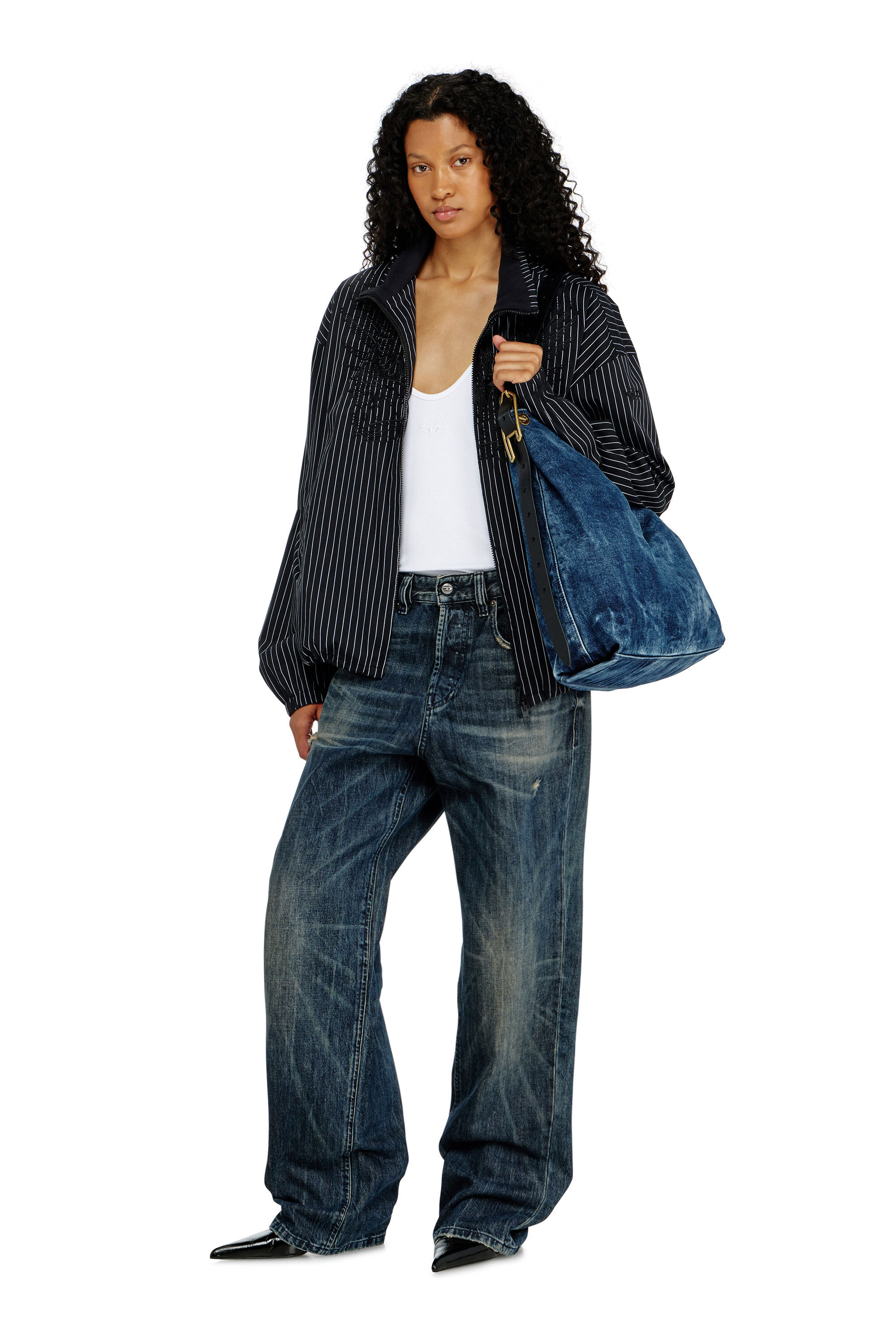 Women's D-Line-Denim hobo bag | Blue | Diesel