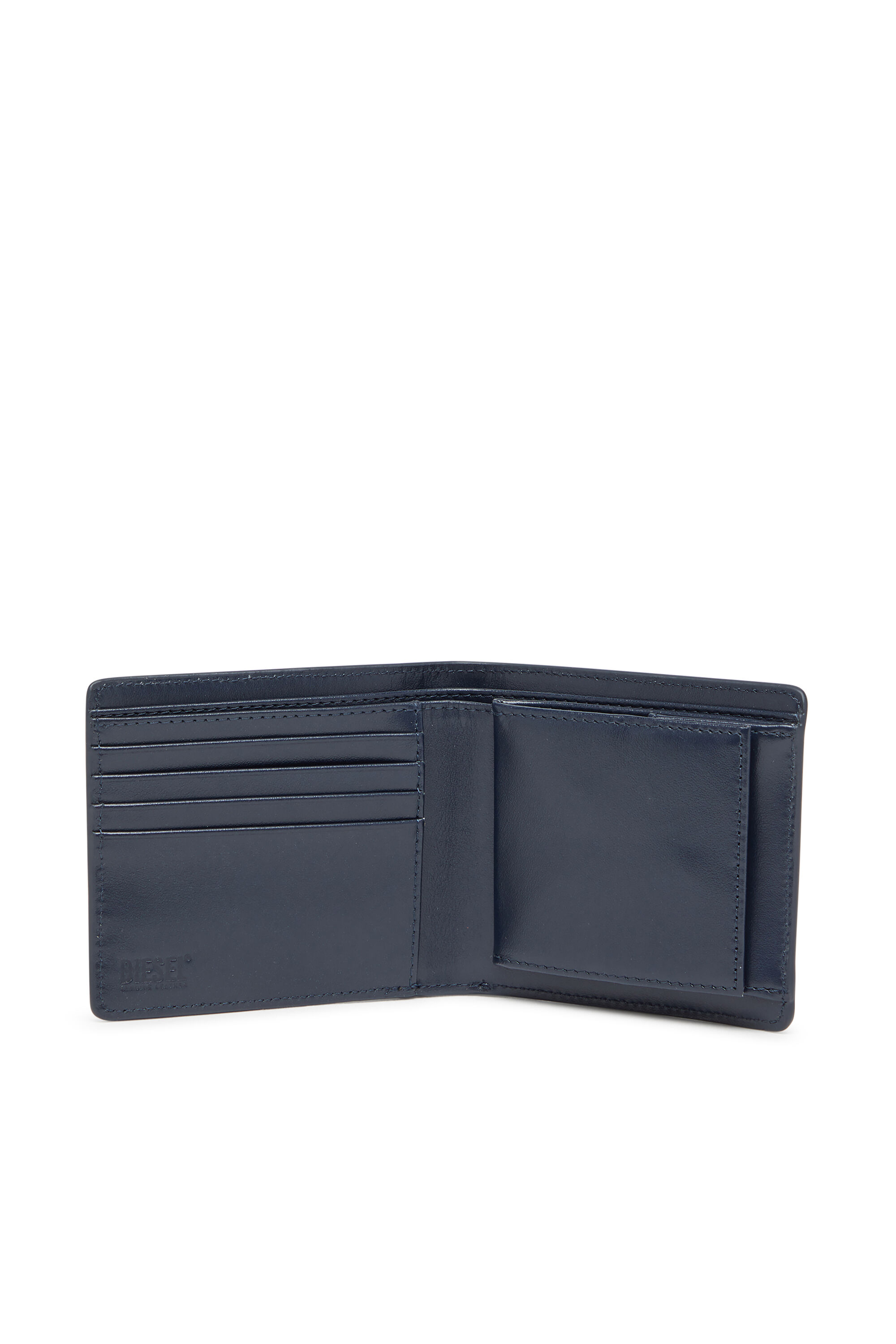 Diesel - HOLI-D BI FOLD COIN S 3D, Unisex's Bi-fold wallet in leather in Blue - 3