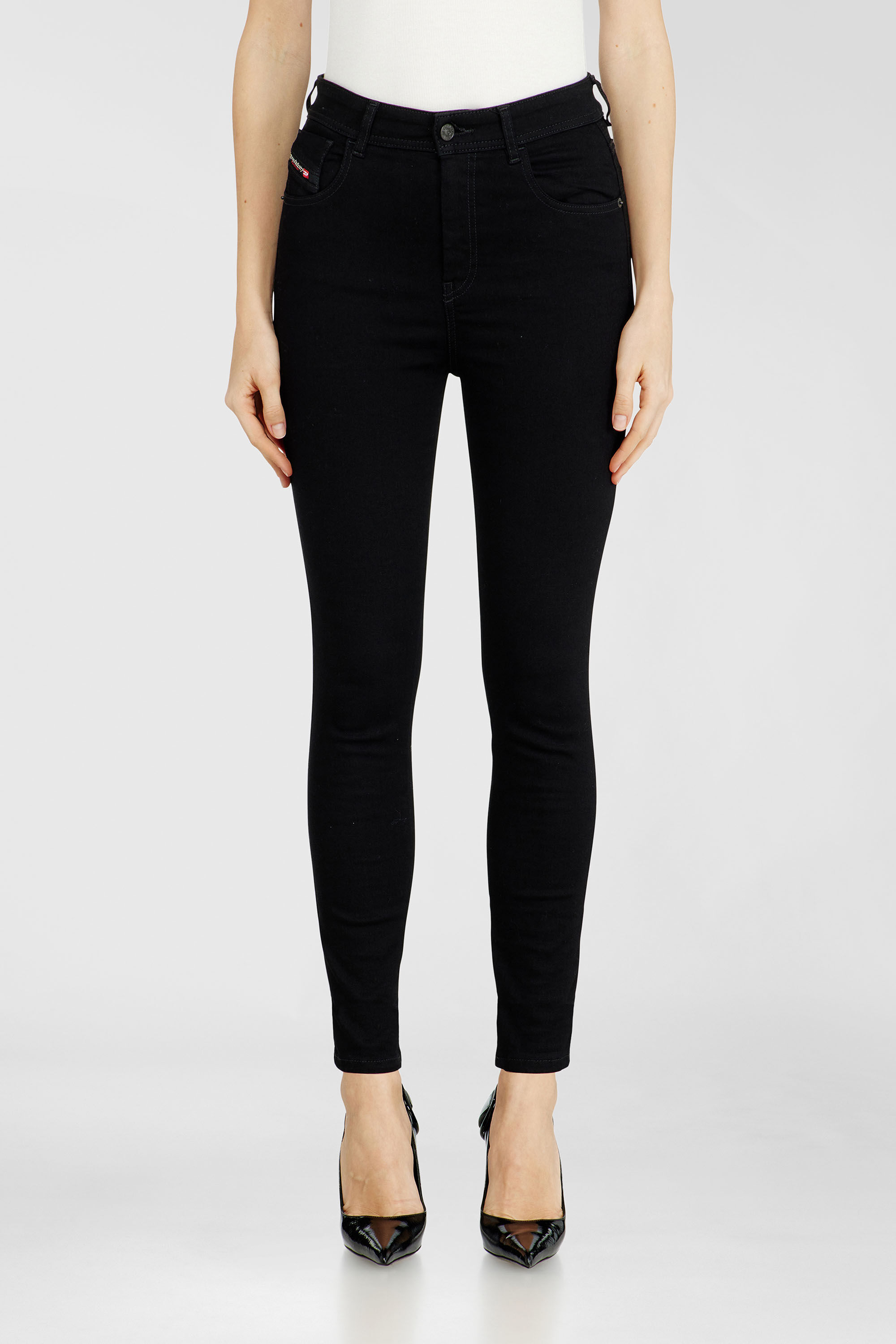 Diesel - Woman's Skinny Jeans 1984 Slandy-High 069EF, Black/Dark grey - 4
