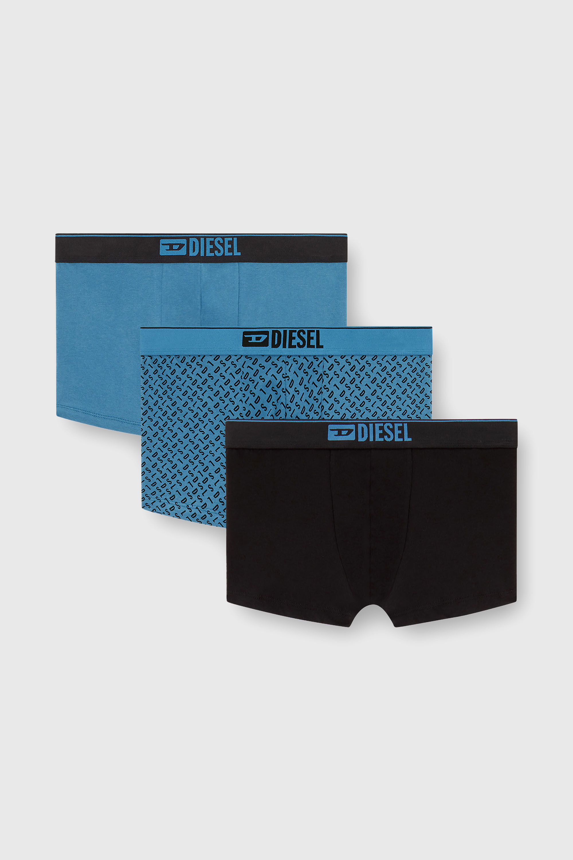 Diesel - DAMIEN-D-BOX-3PACK, Man's Three-pack of stretch cotton trunks with monogram in Blue - 2