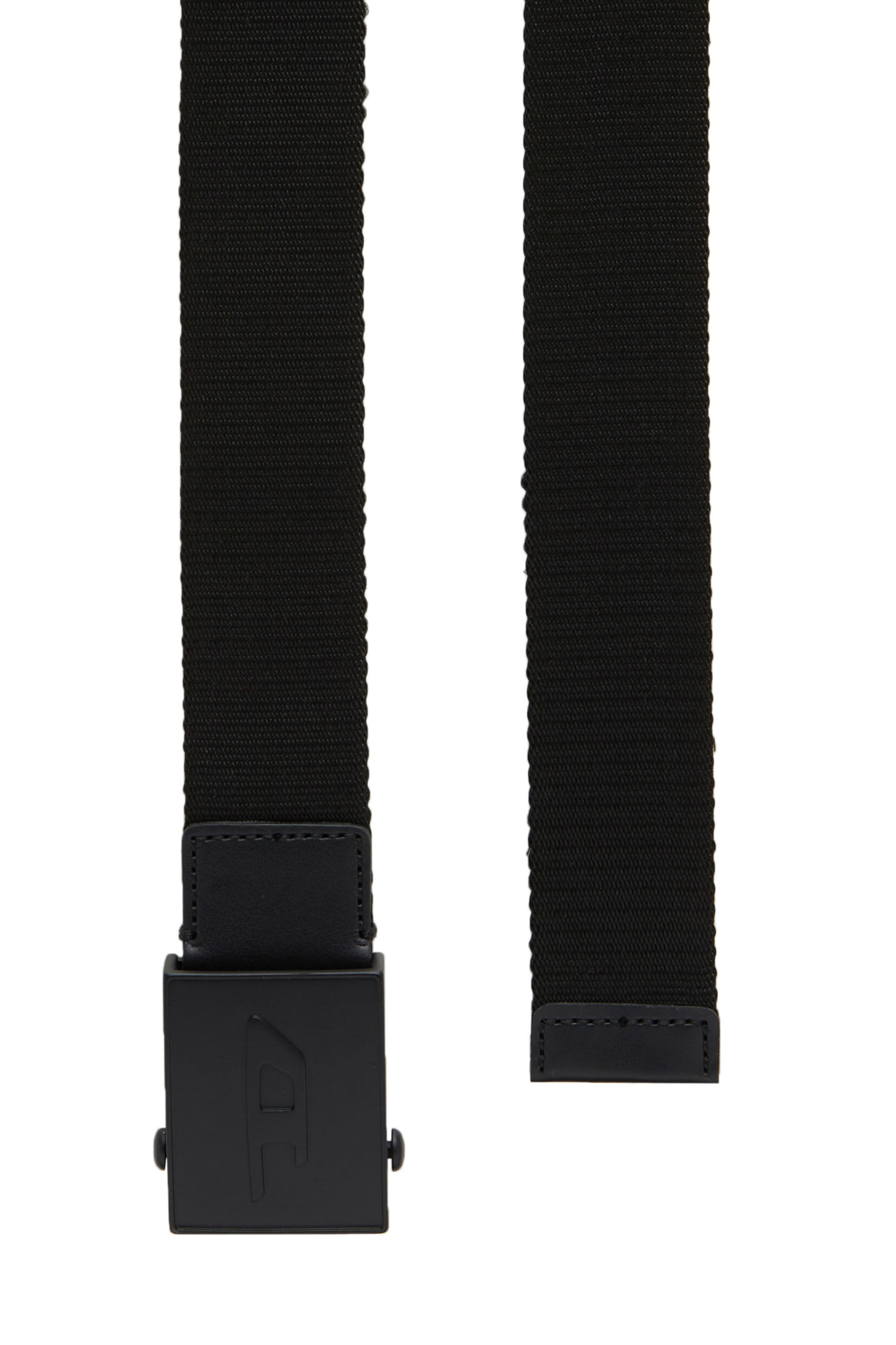 Diesel - B-PLAKUE, Unisex Tape belt with logo buckle in Black - Image 2