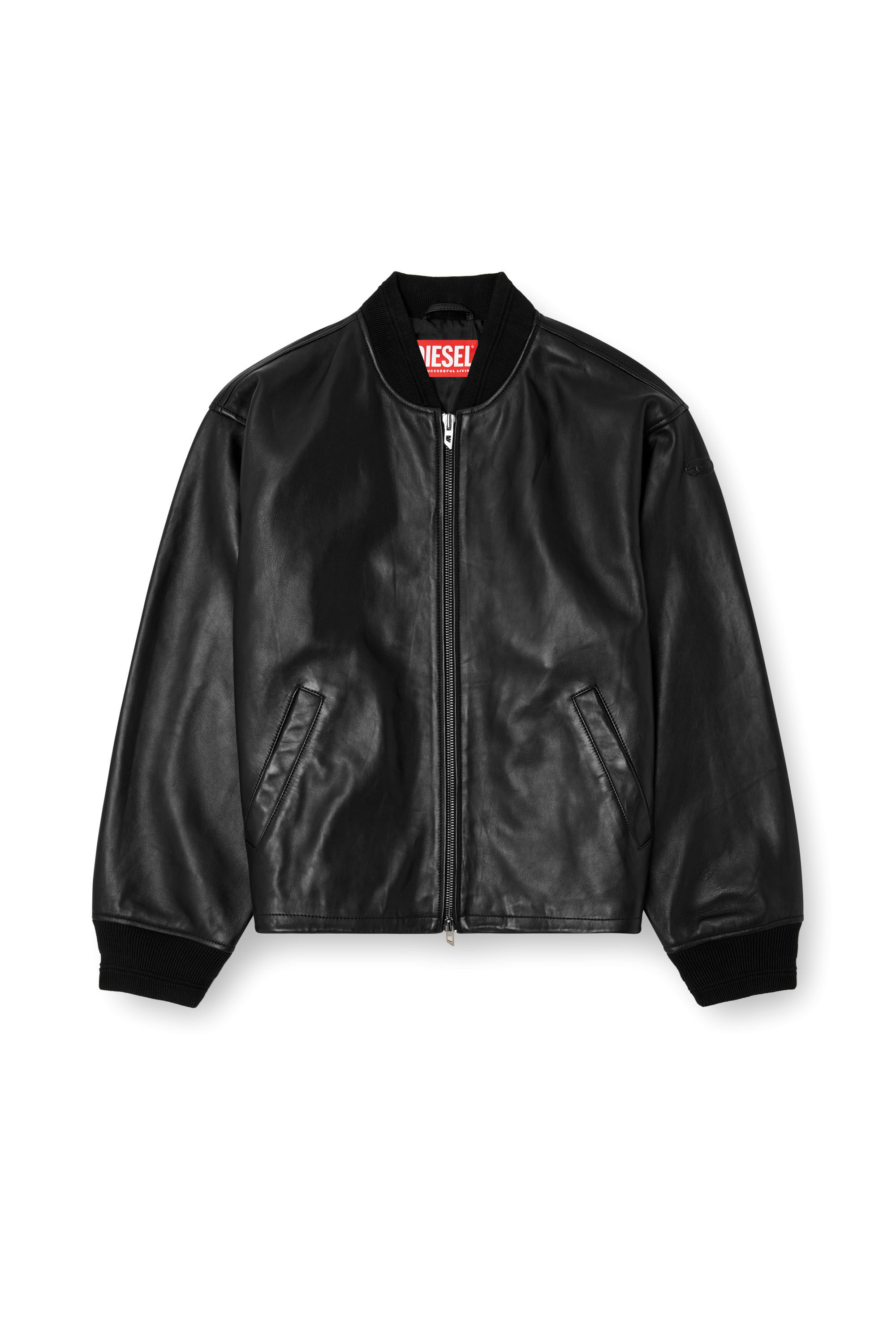グ*ン様 Diesel leather Jacket Men's Waxed-leather bomber jacket | Black | Diesel