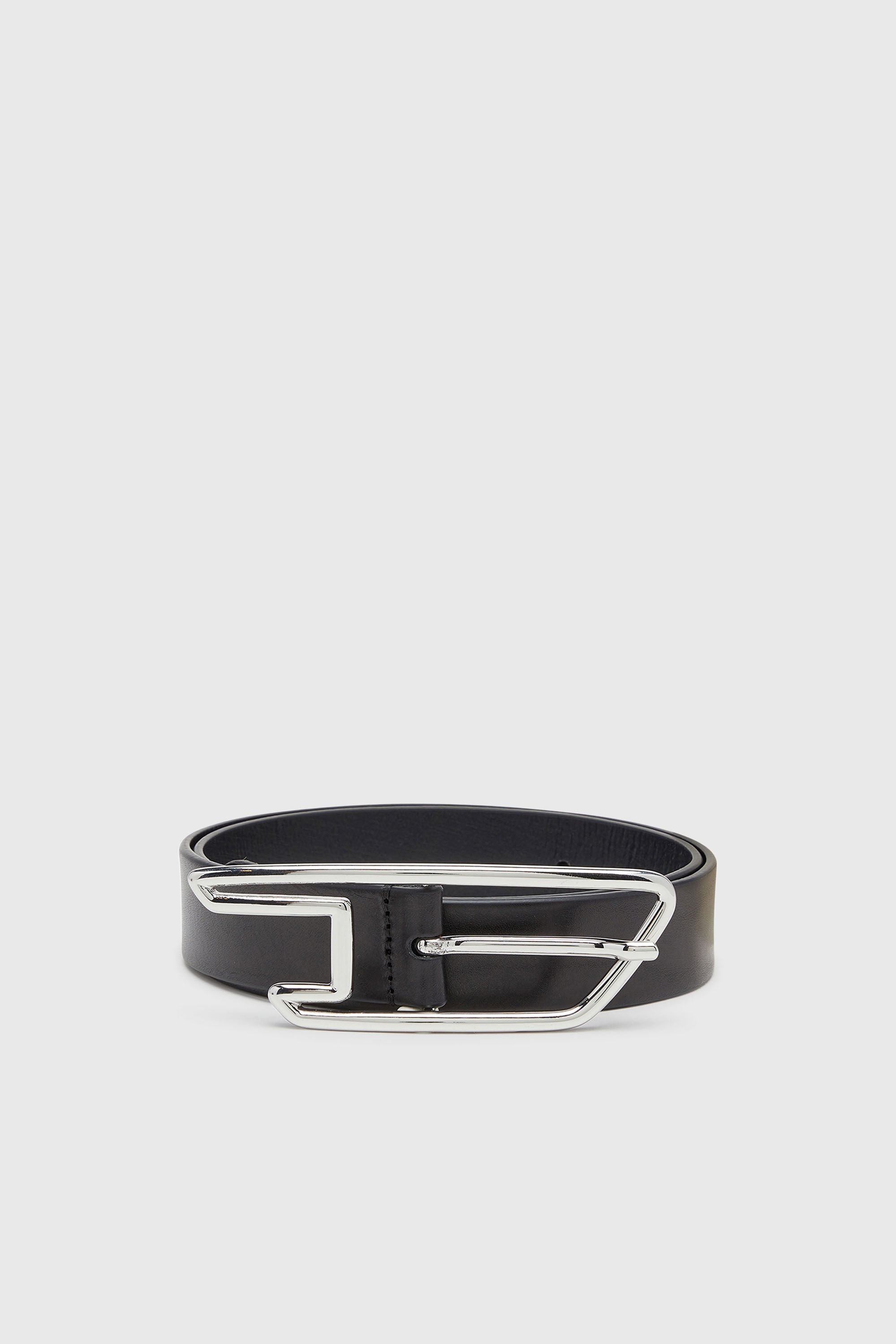 Diesel - B-D LINE W 30, Woman's 3cm belt in pull-up leather in Black - 1