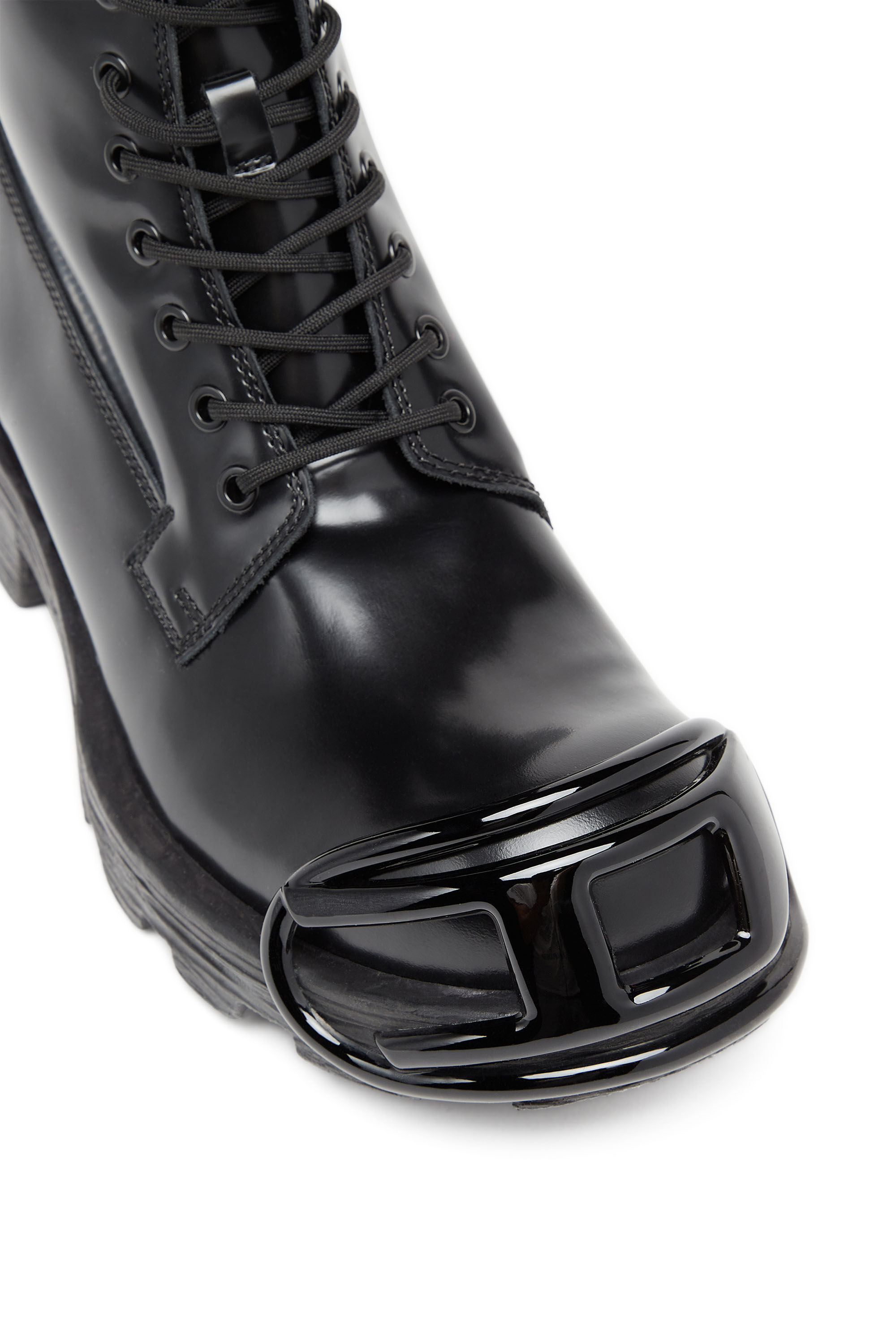 DIESEL D-Hammer Bt ブーツ FW22 Men's D-Hammer-Leather boots with oval D toe guard | Black | Diesel