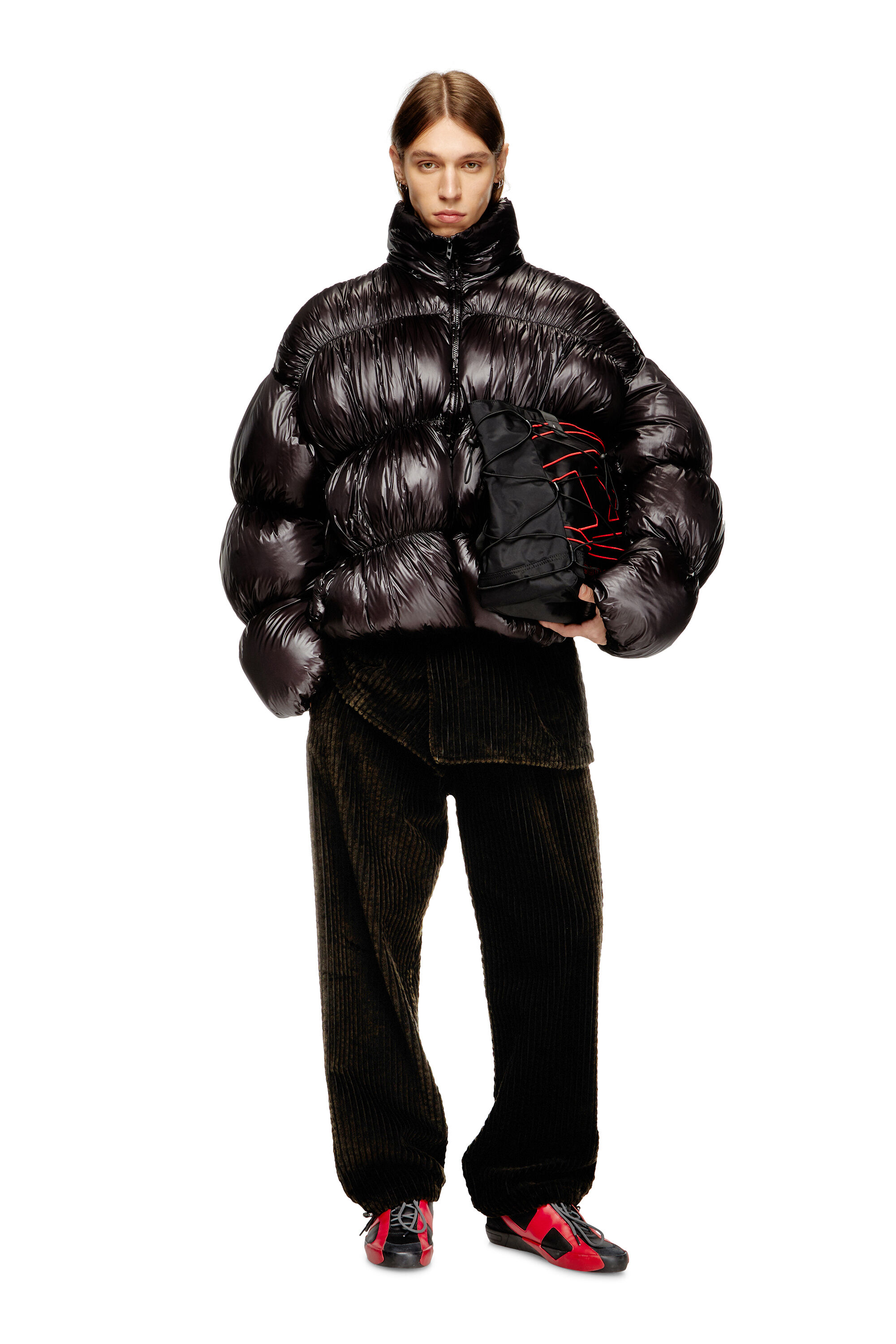 Men's Hooded down jacket with bubble effect | Black | Diesel