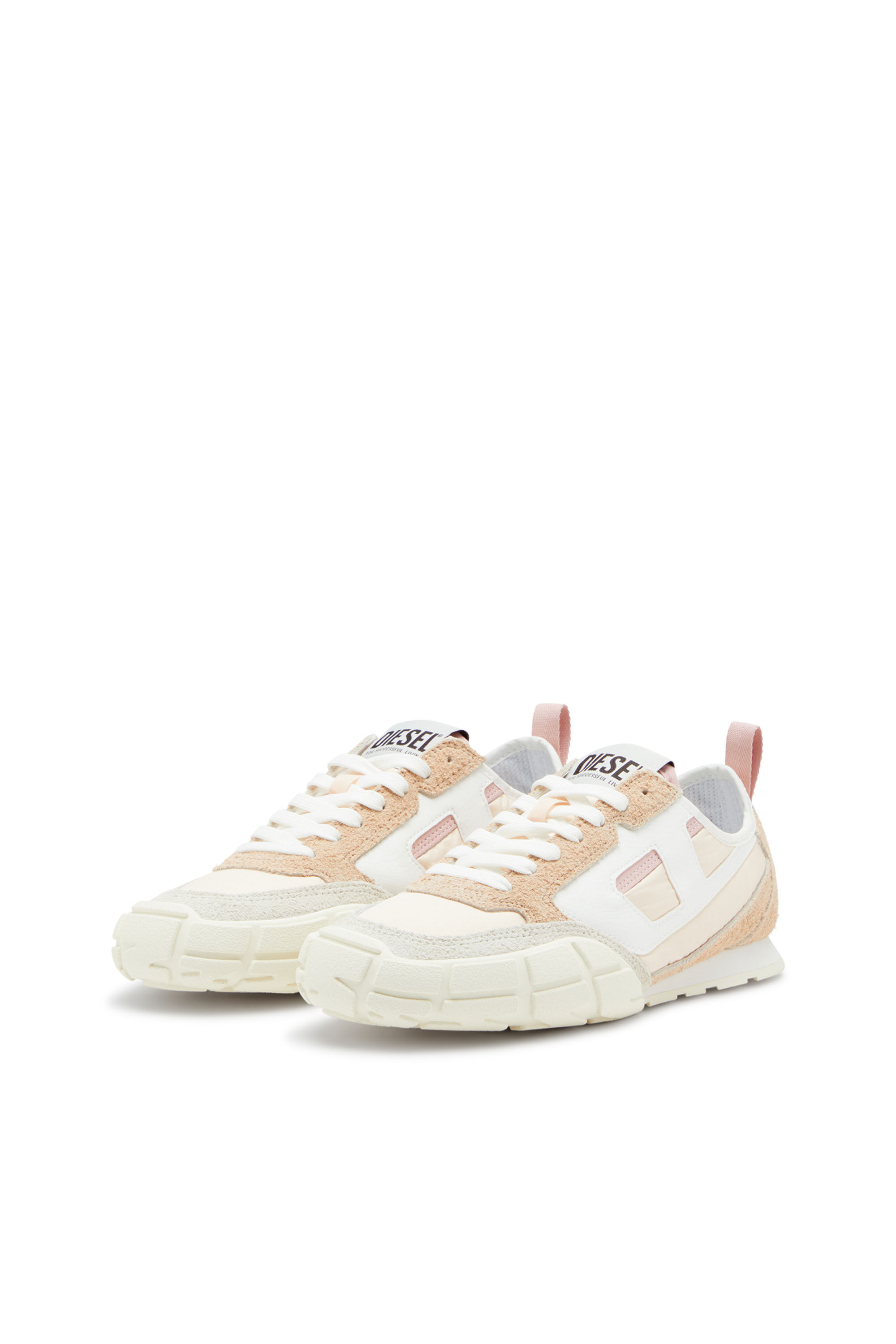 Diesel - S-PAGODHA LOW W, Woman's S-Pagodha-Sneakers in leather, suede and ripstop in Beige - 8
