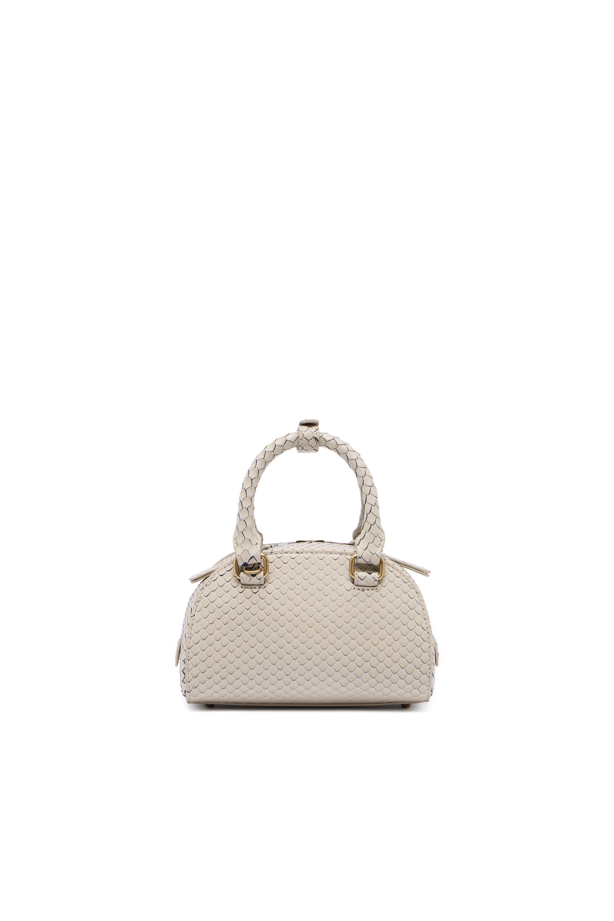 Women's 1DR Dome-Small bowling bag in snake-effect leather | Beige