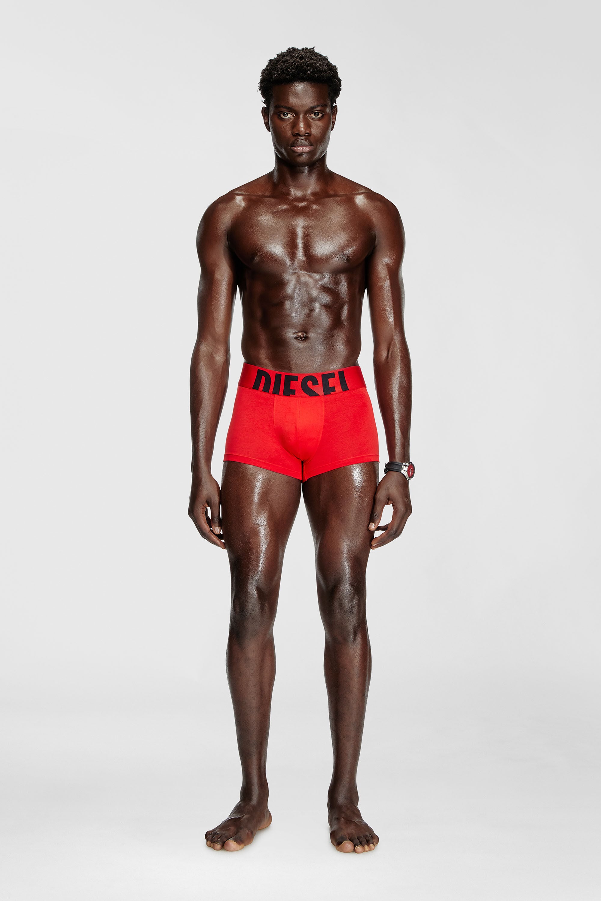 Diesel - UMBX-DAMIENTHREEPACK-5.5EL, Man's Three-pack boxer briefs in stretch cotton in Red/Black - 1