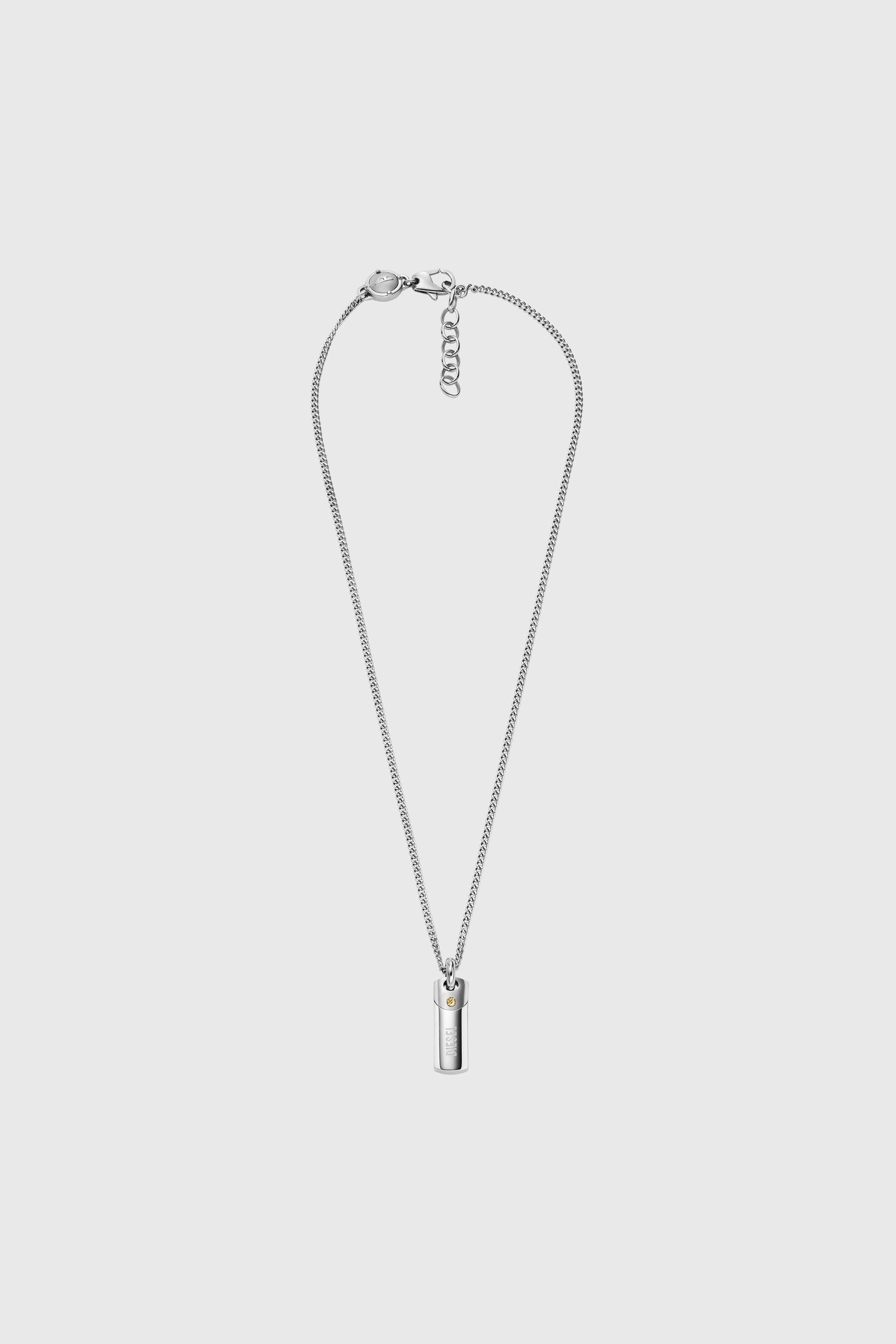 Steel dog tag pendant necklace