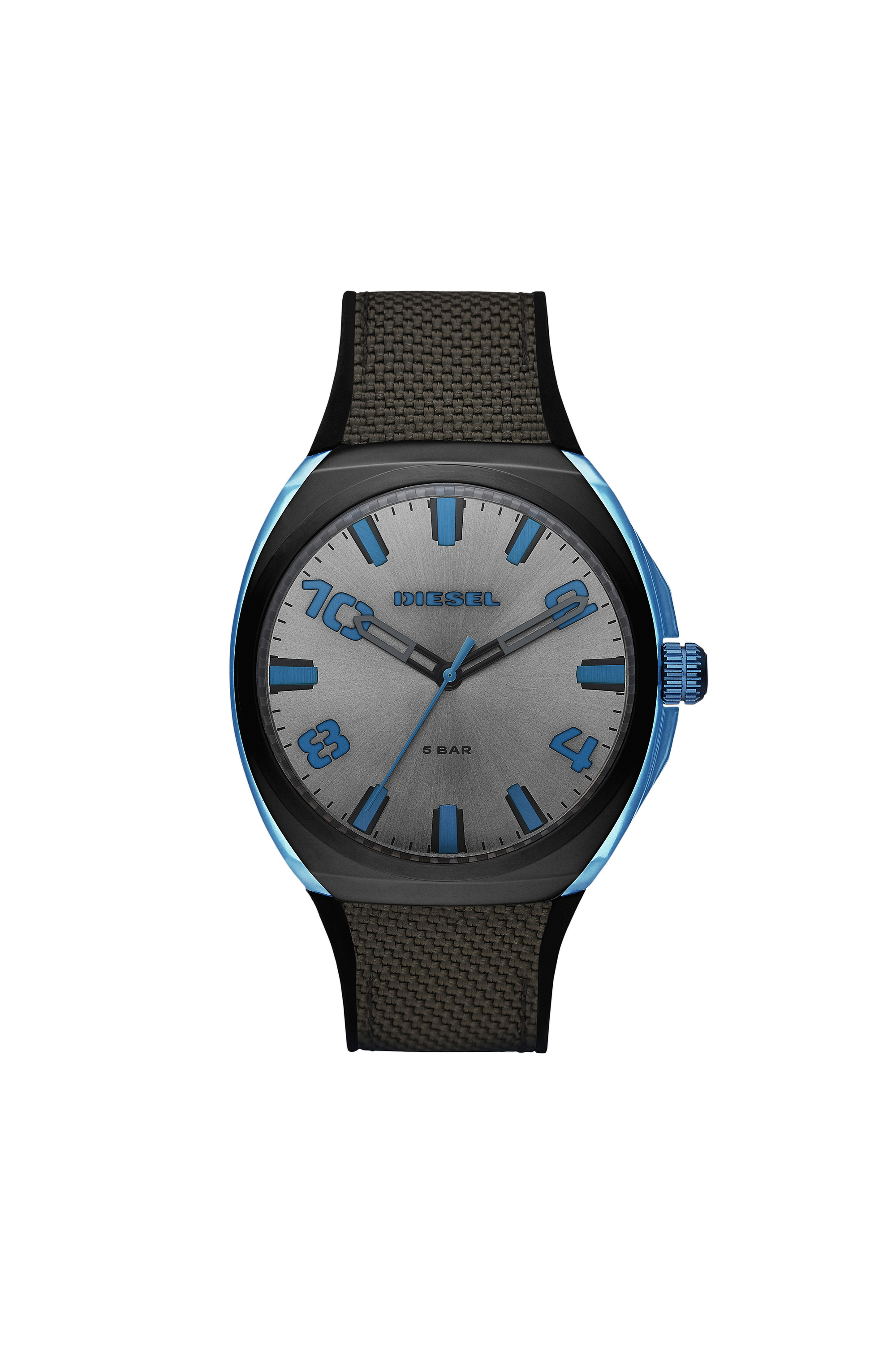 Diesel - DZ1885, Man's Stigg black and gray nylon watch in Black/Blue - 1